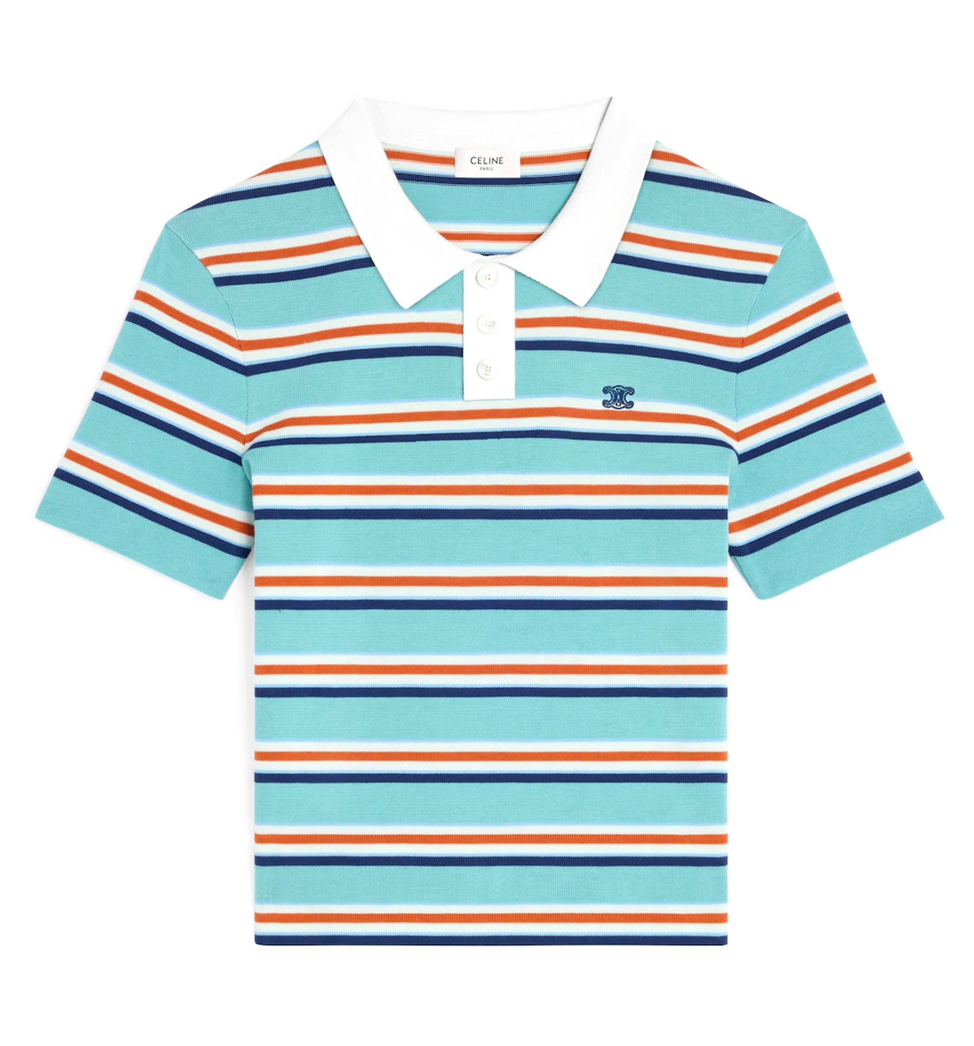 Polo Sweater In Striped Cotton