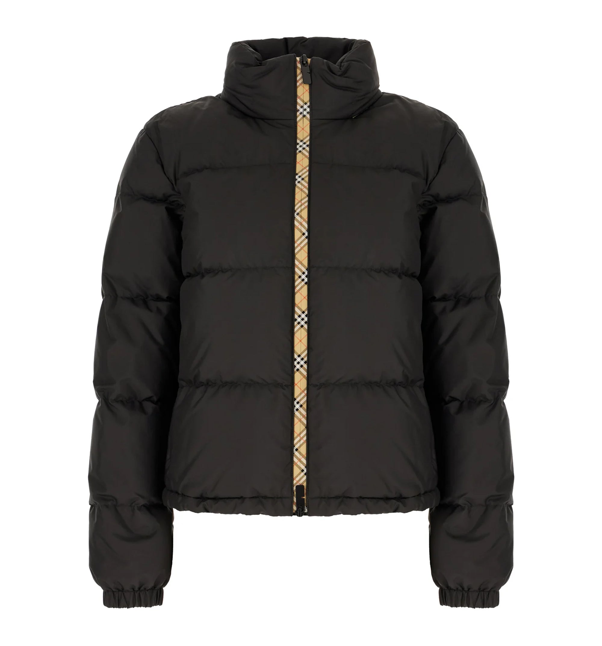 Check Trim Puffer Jacket