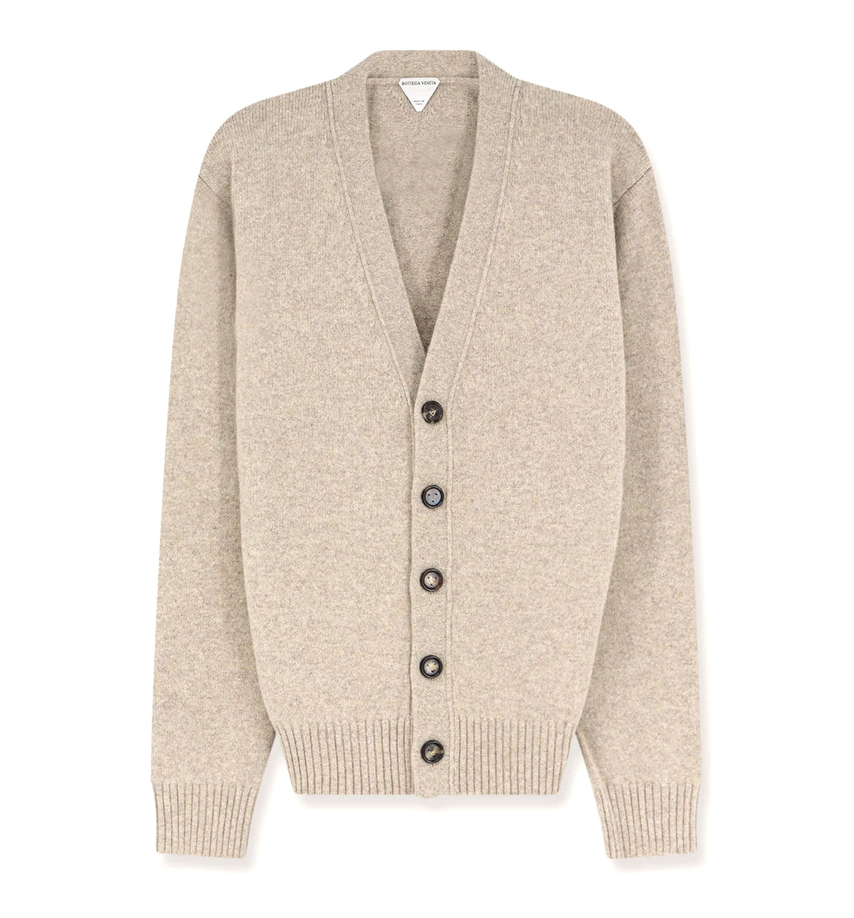 Cashmere blend cardigan with Intreccio patch