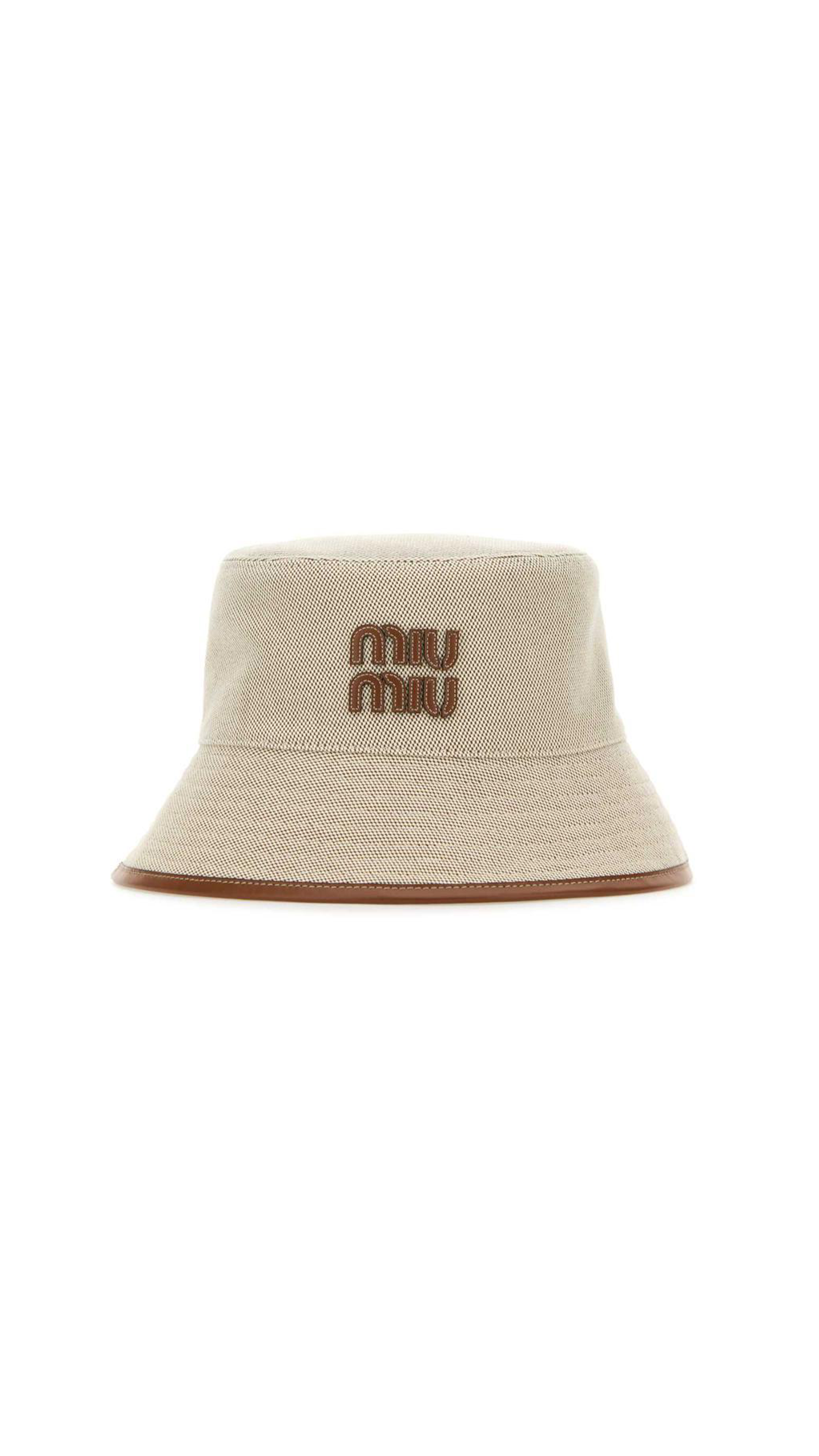 Canvas Bucket Hat - Beige/Brandy