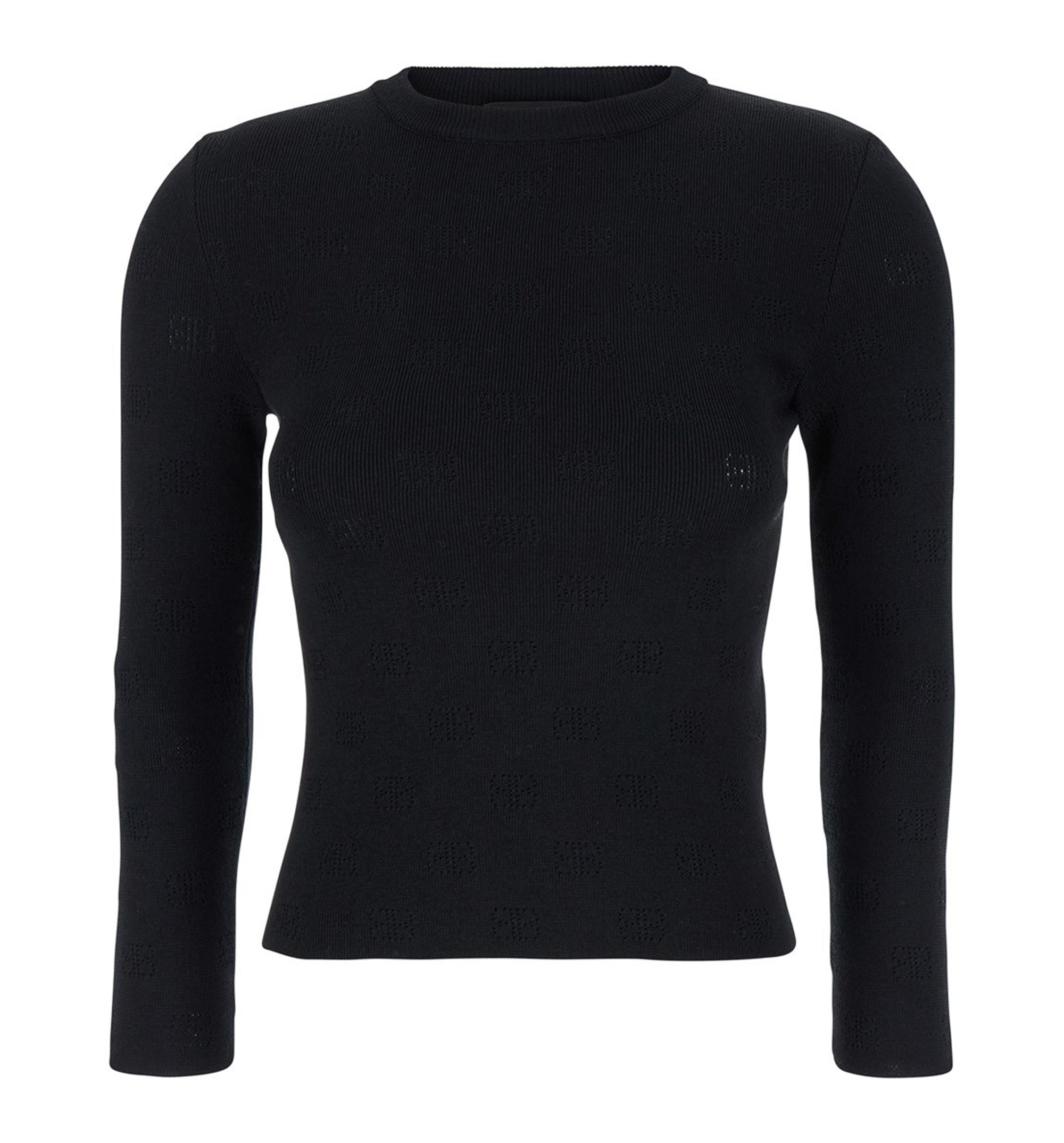 BB-Pattern Open-Knit Wool-Blend Sweater