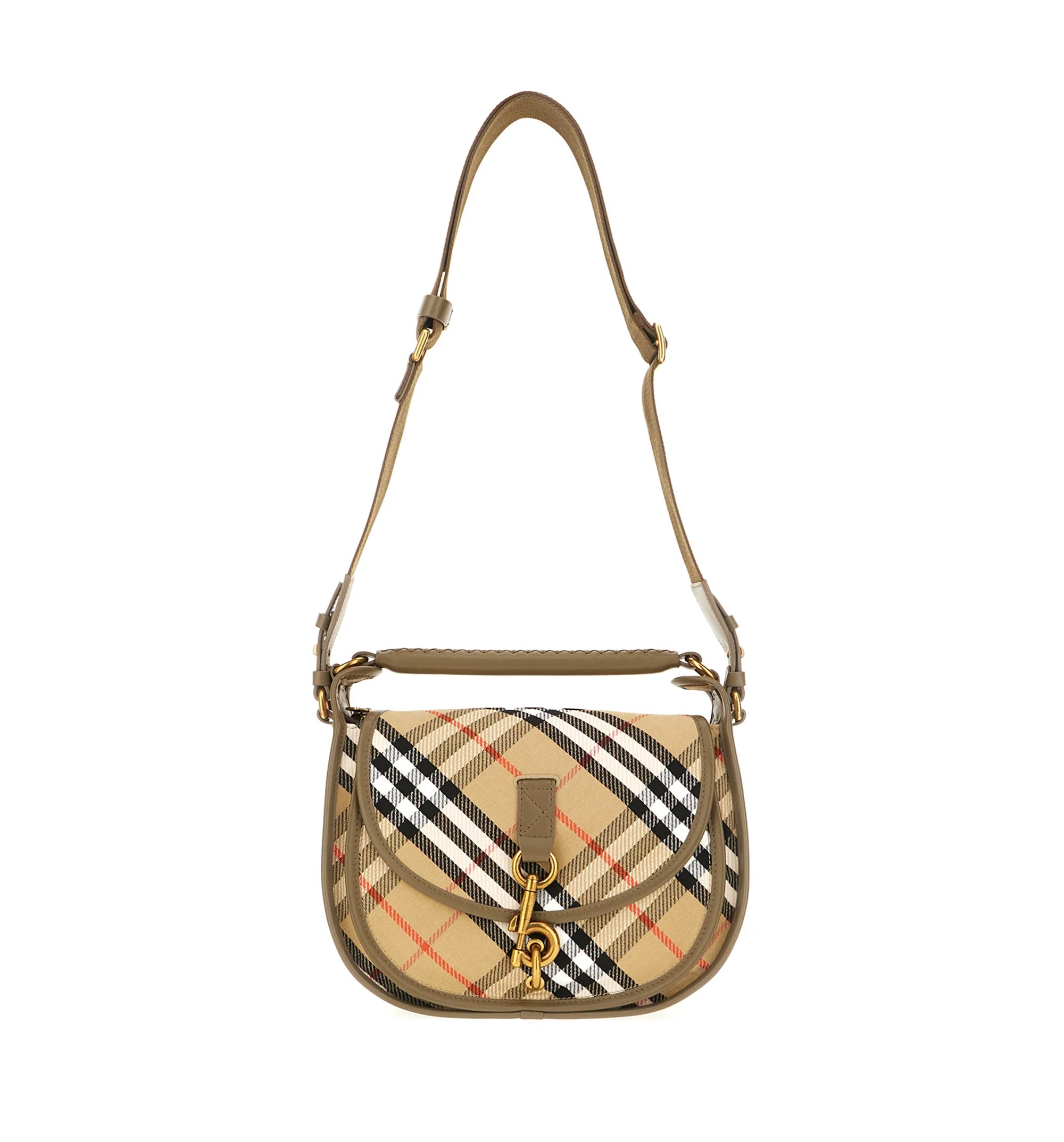 B Clip Embroidered Fabric Tote/Messenger Bag