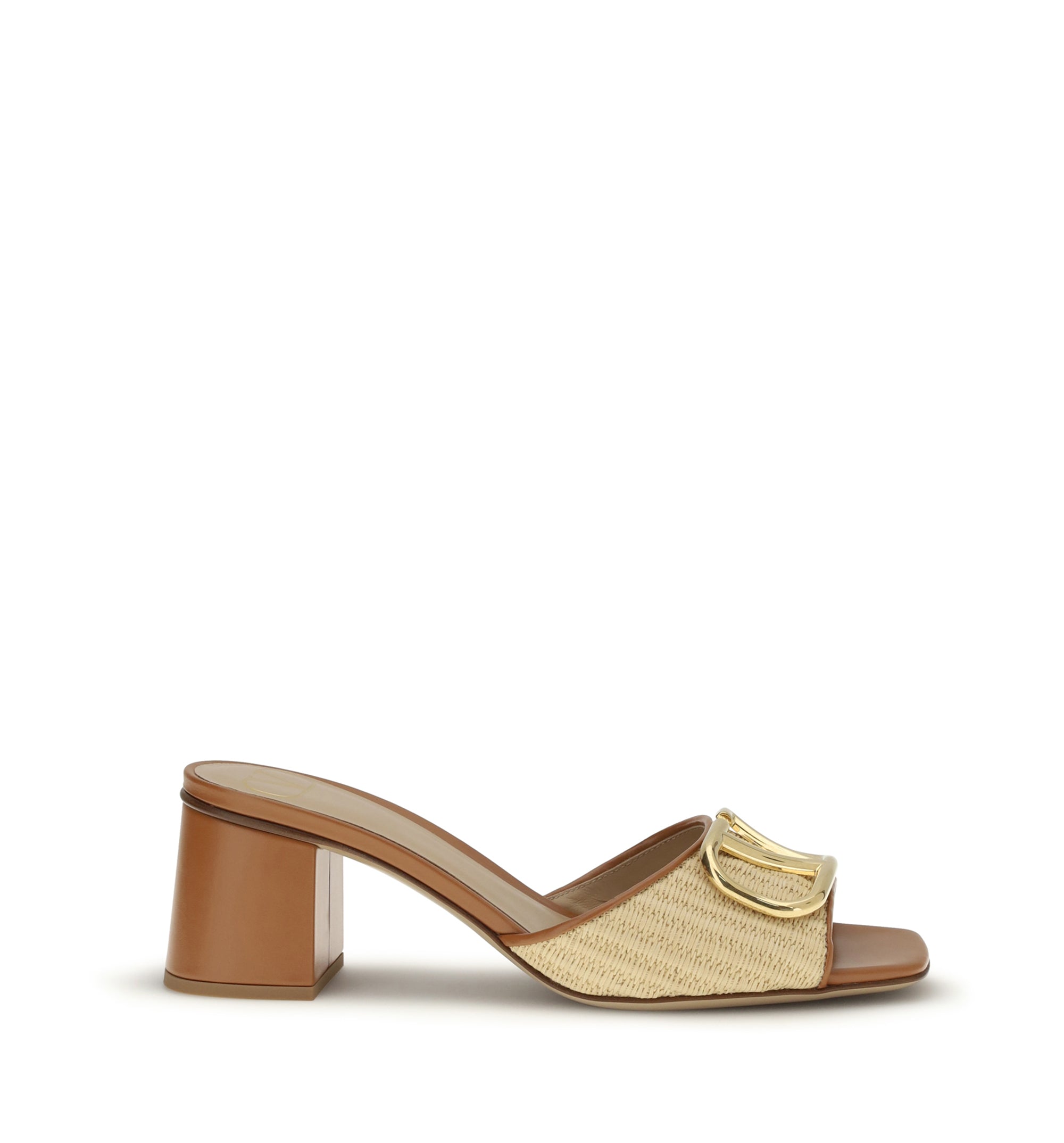 VLogo Signature Slide Sandal In Raffia 60mm