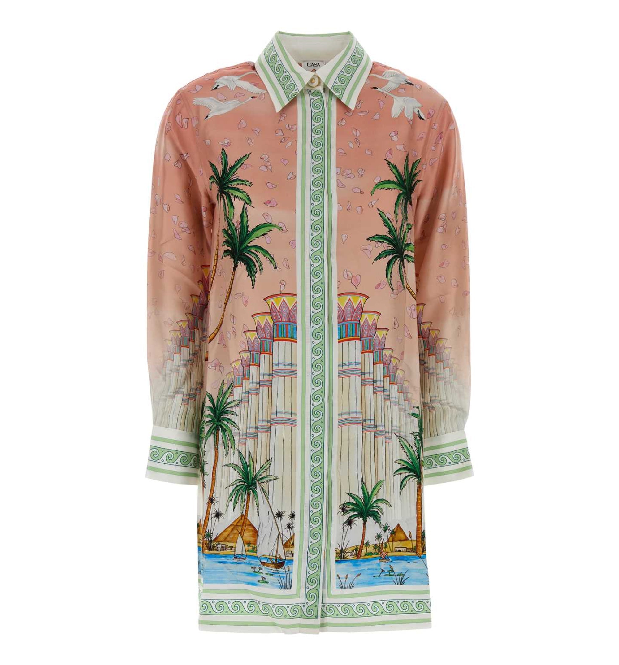 Printed Twill Shirt Dress