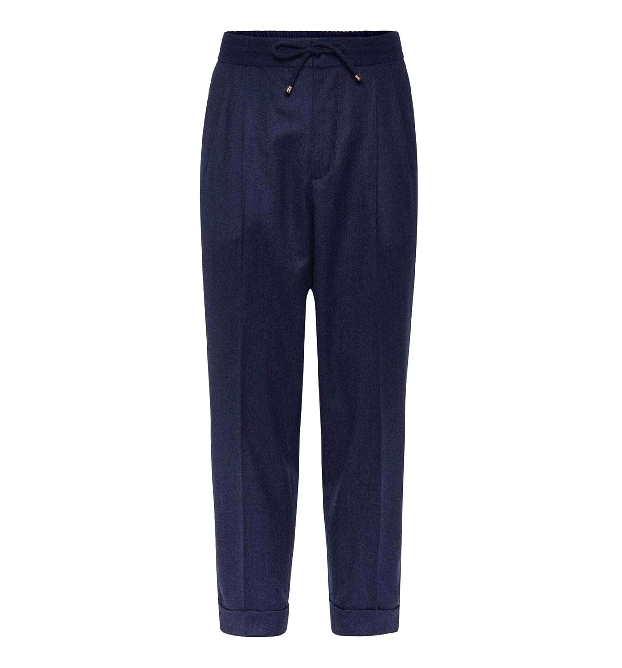 Leisure Fit Virgin Wool Flannel Drawstring Trousers