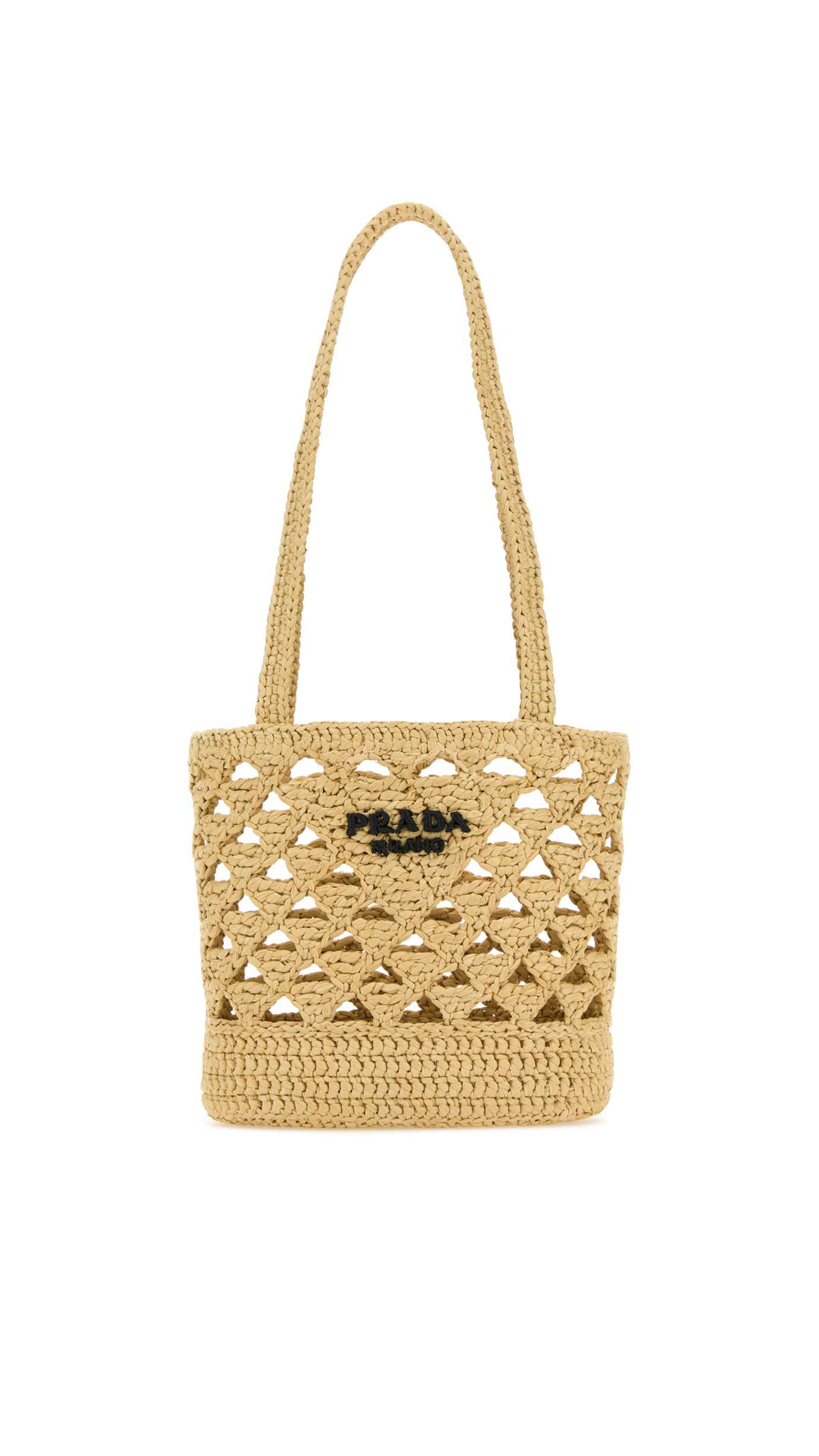 Prada Symbole Crochet Mini Tote - Natural