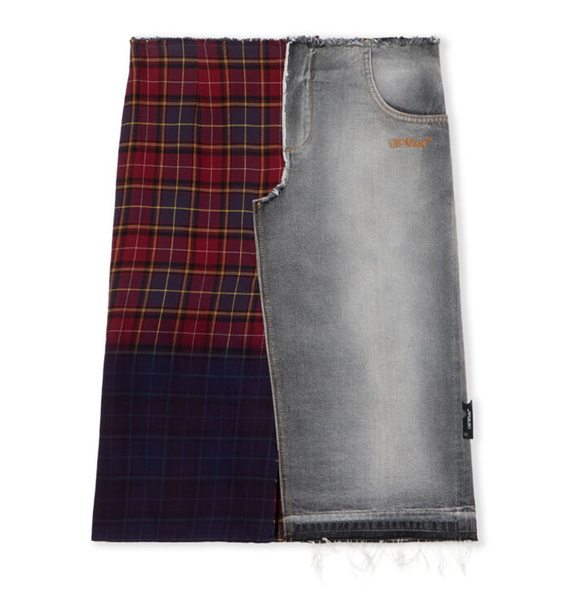 Patchwork Fringed Midi Skirt