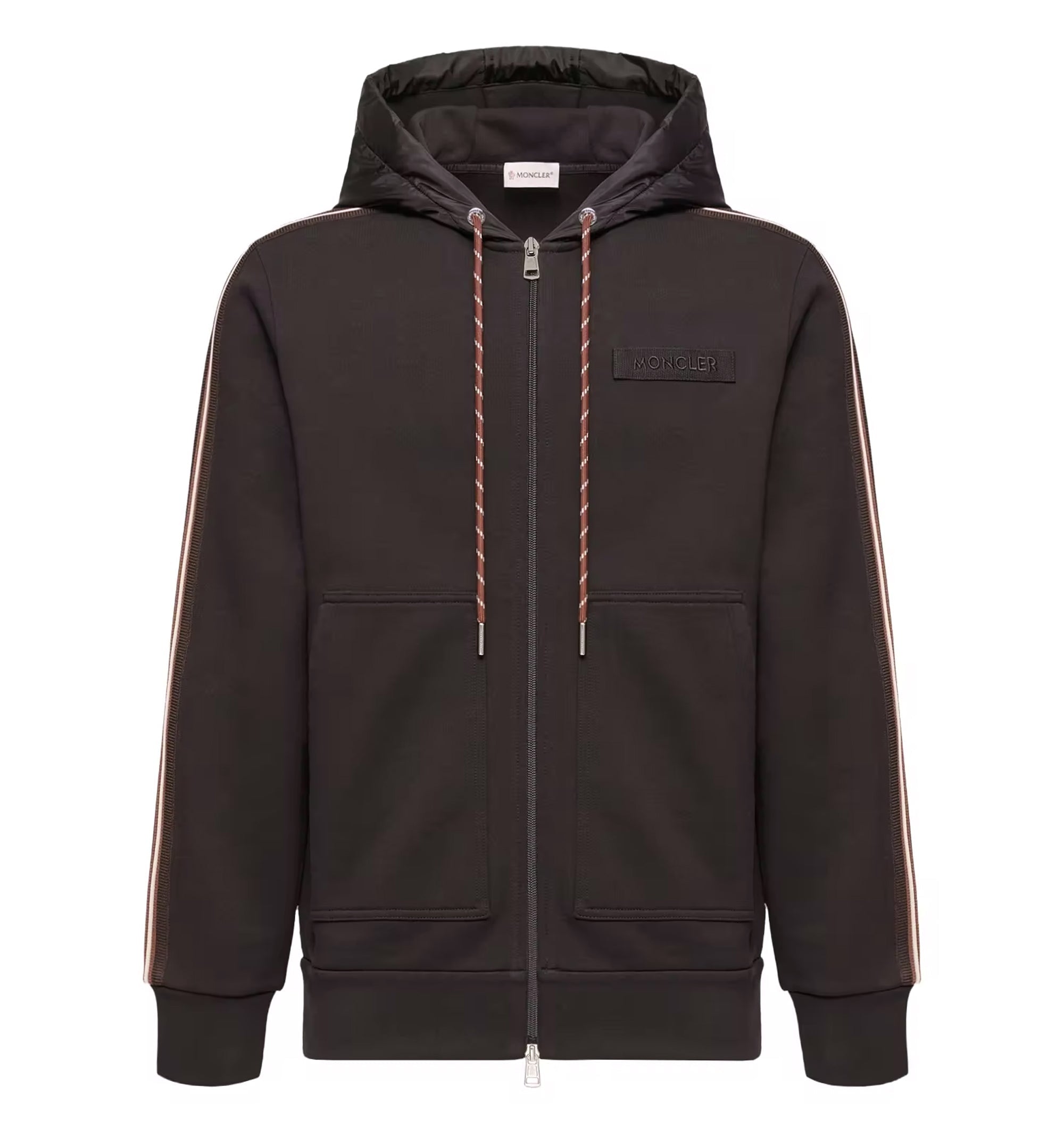 Striped Logo Cotton Hoodie