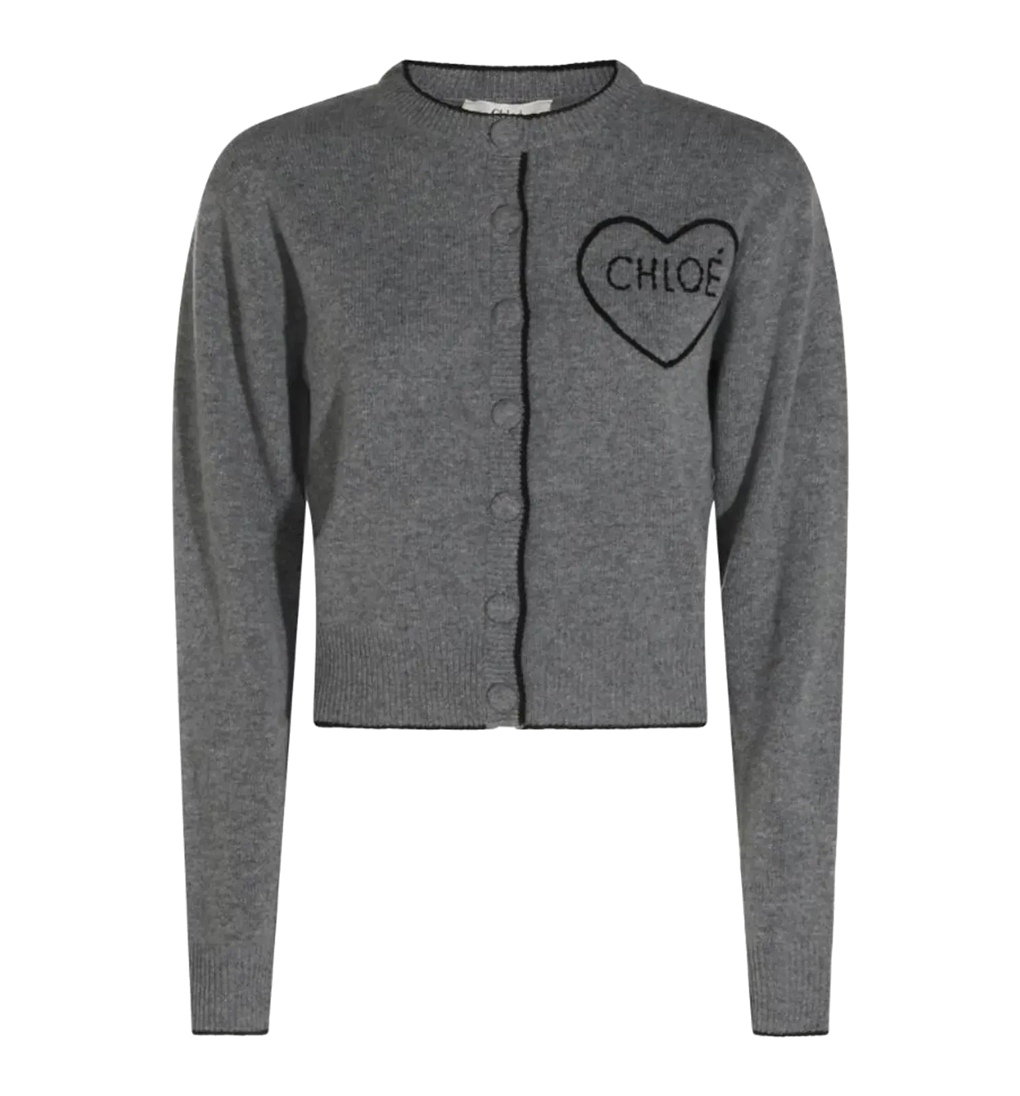 Fitted logo cardigan in a wool & cashmere knit