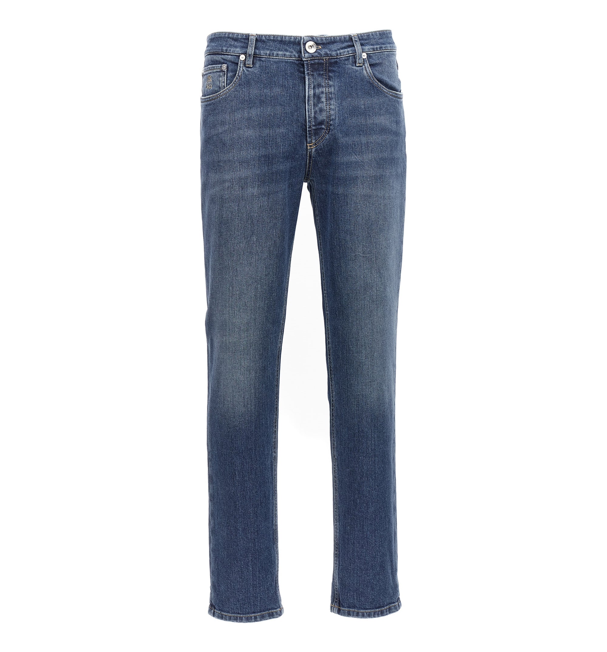 Logo Embroidery Stretch Jeans