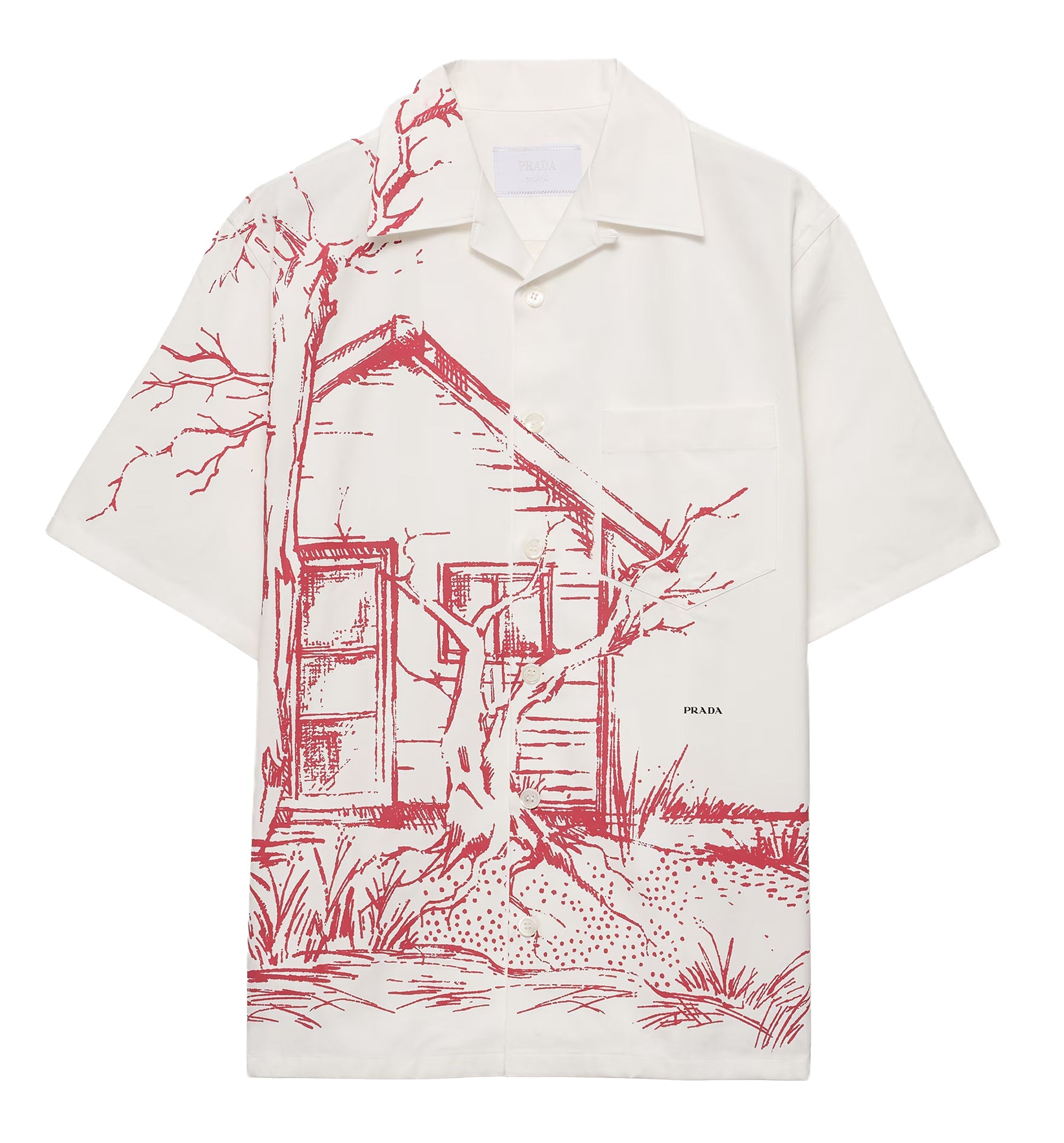 Printed Cotton Bowling Shirt
