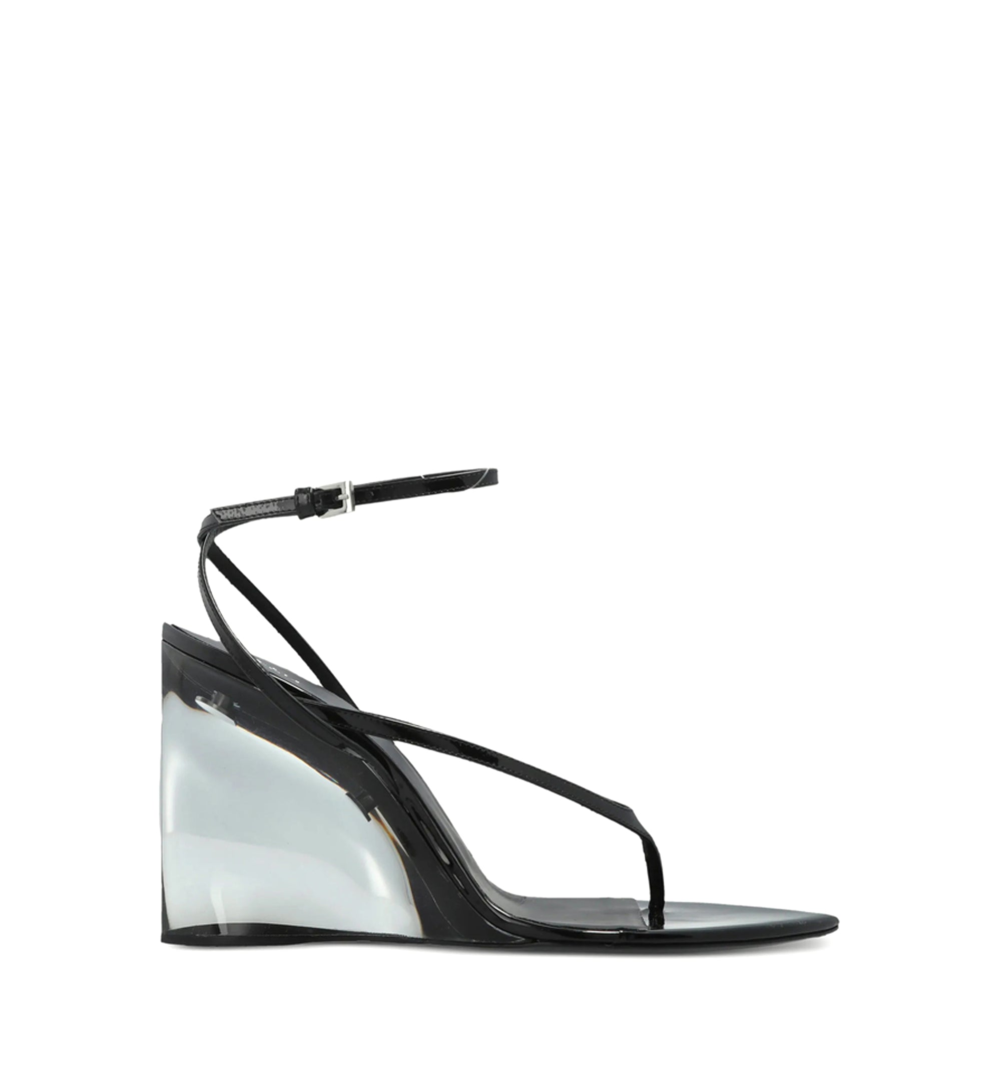 Invisible Thong Sandals In Patent Calfskin