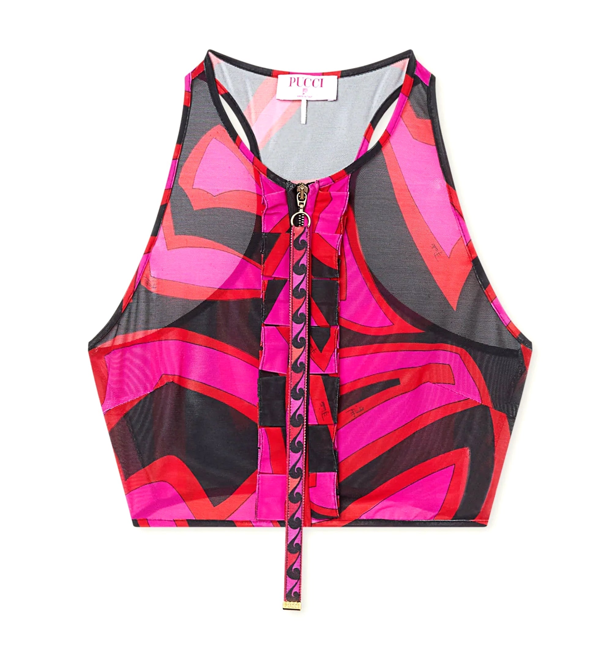 Labirinto Print Ruffle Sleeveless Top