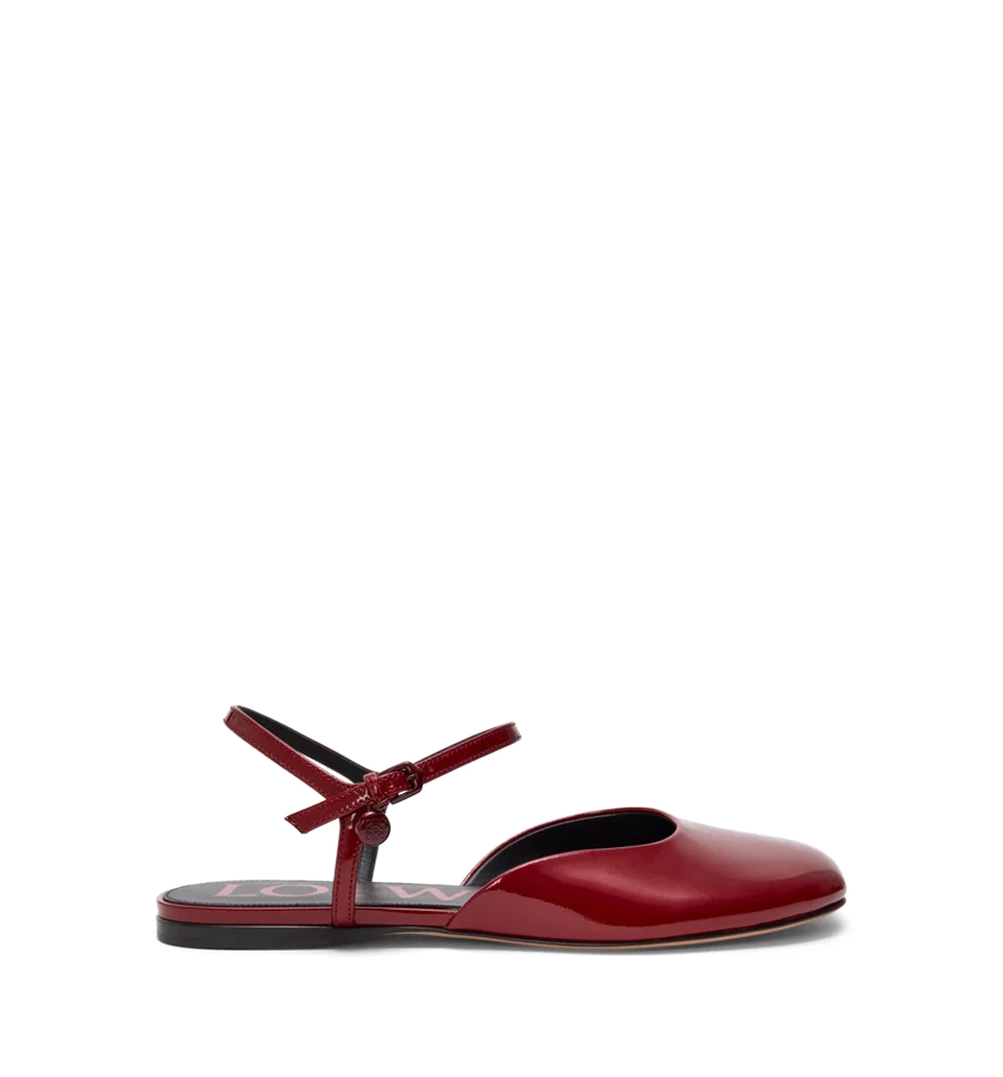 Toy Ankle Strap Ballerina in Soft Patent Lambskin