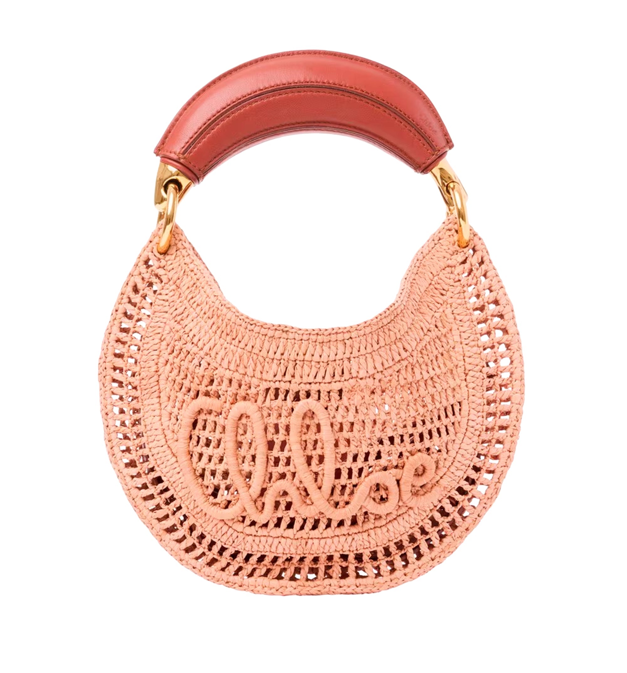 Mini Summer Banana hobo bag with strap in raffia