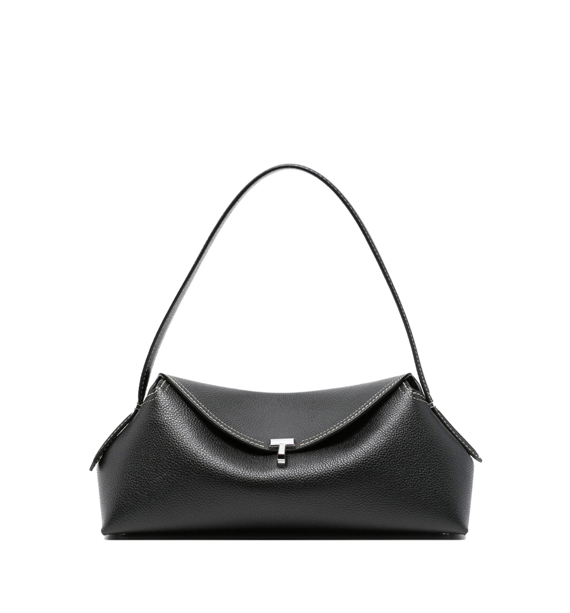 T-Lock Grained-Leather Shoulder Bag