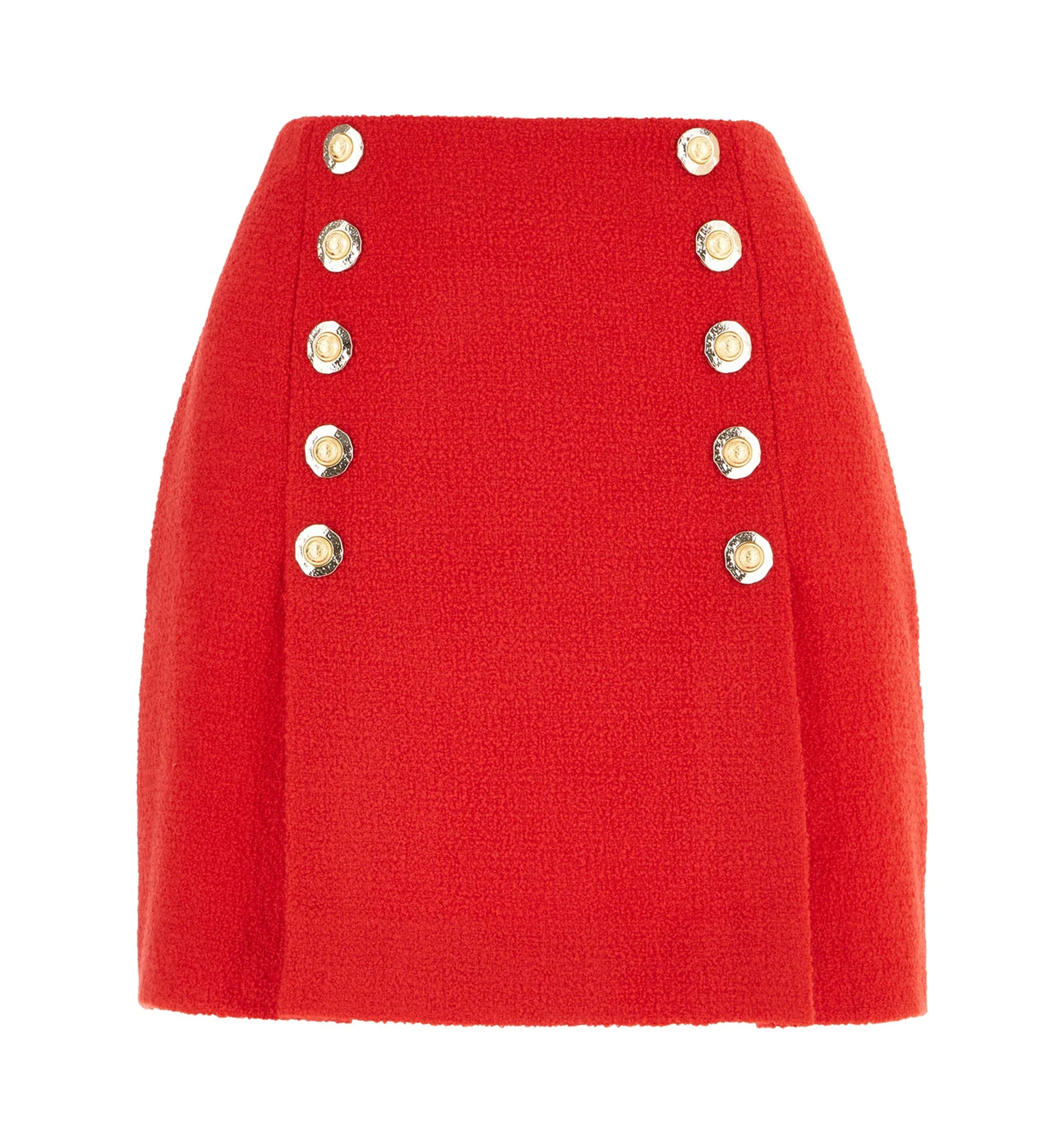 Button Embellished Mini Skirt