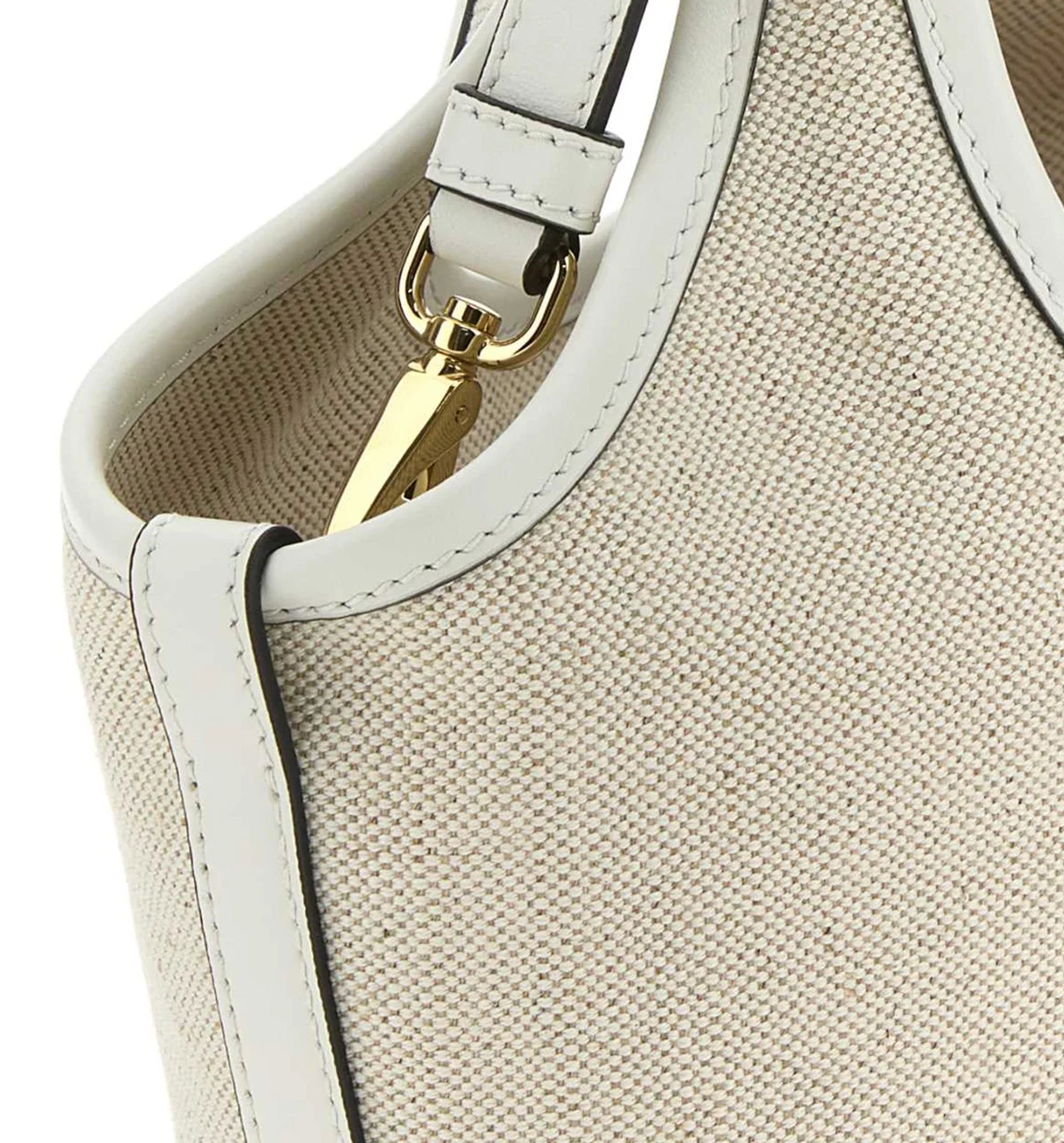 Small Linen and Leather Tote