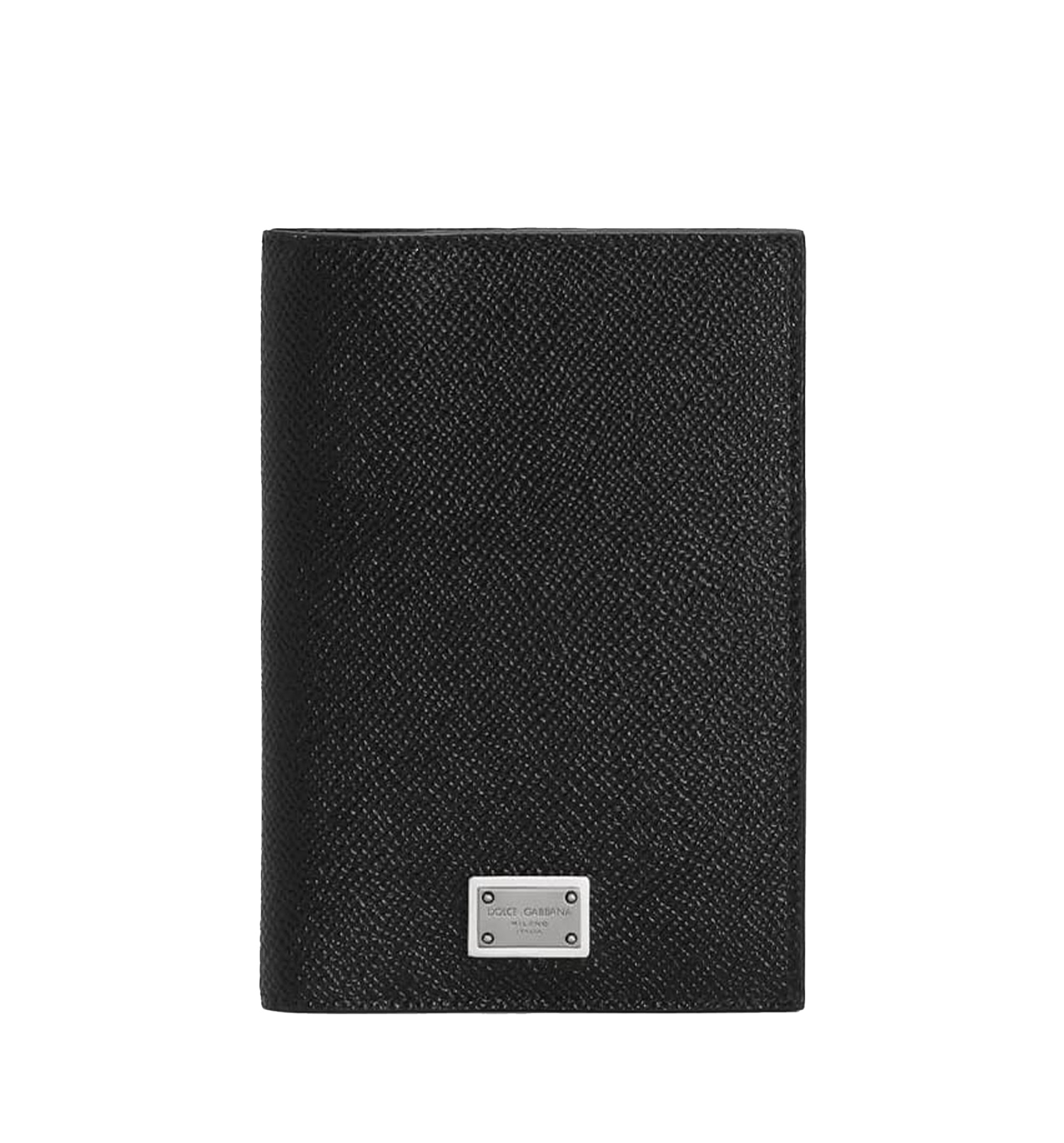 Calfskin Passport Holder With Logo Tag