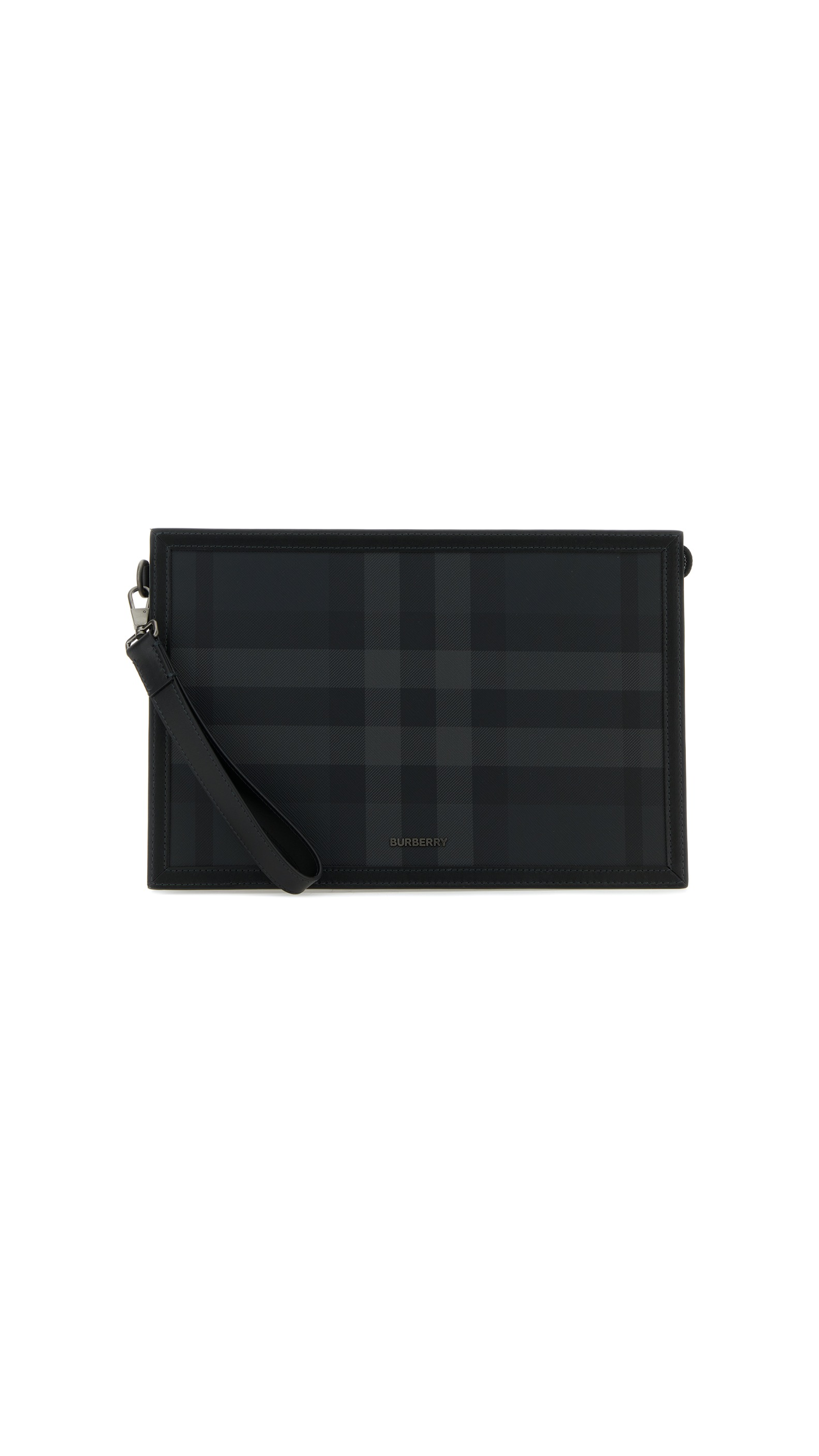 Check zip pouch for Men - Black