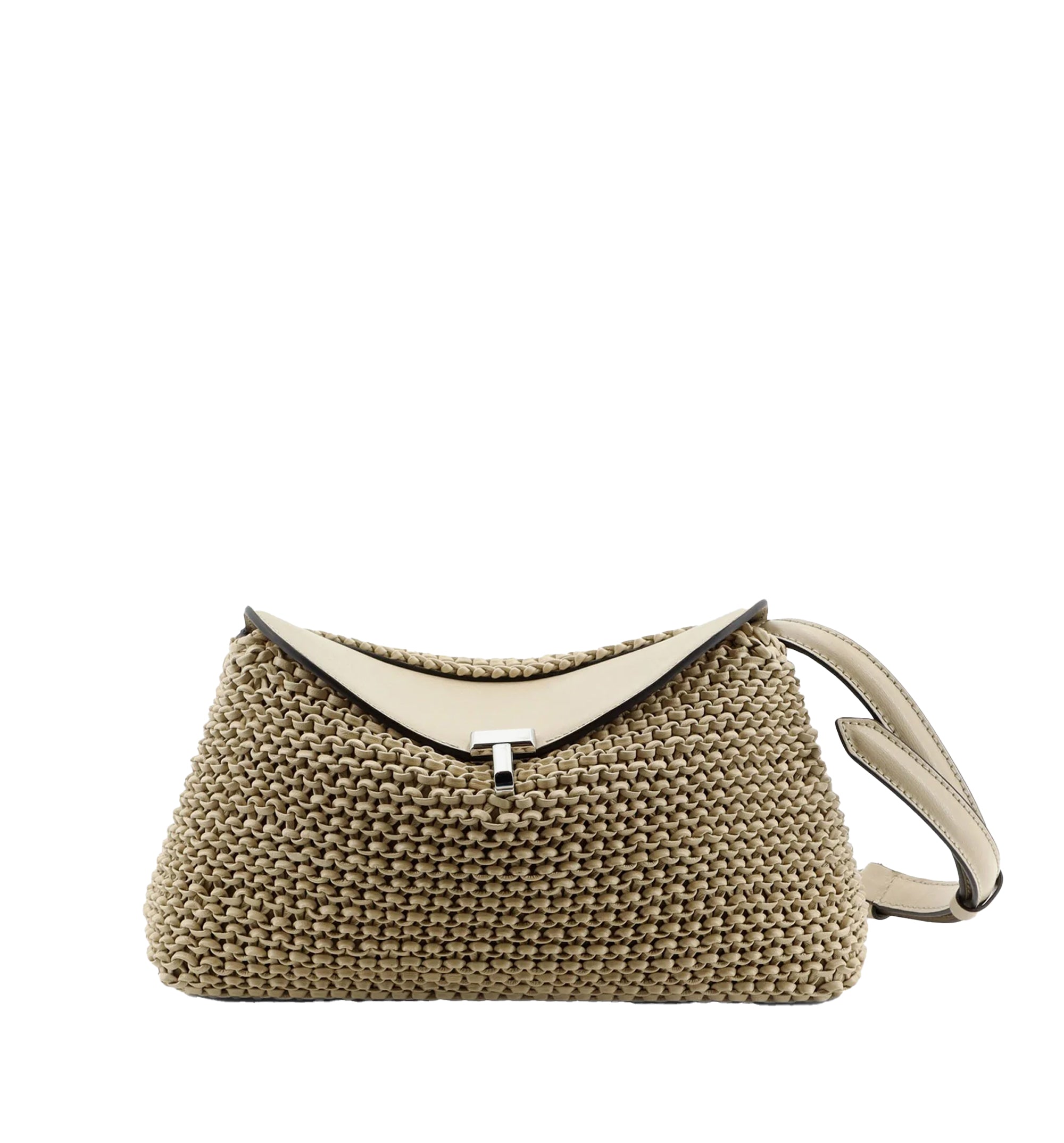 T-Lock Woven Leather Clutch