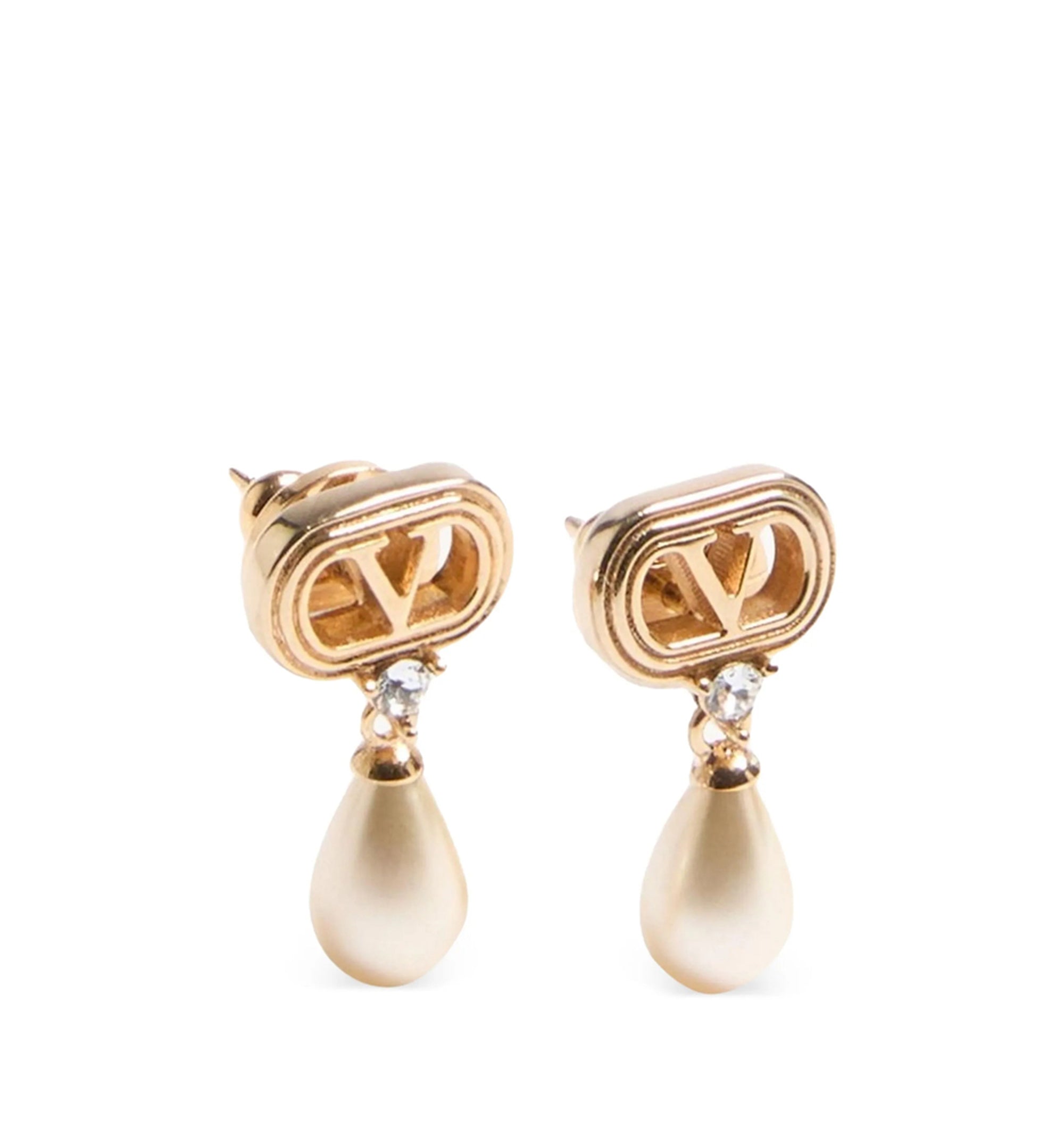 Ovalette Earrings In Metal, Pearls And Swarovski® Crystals