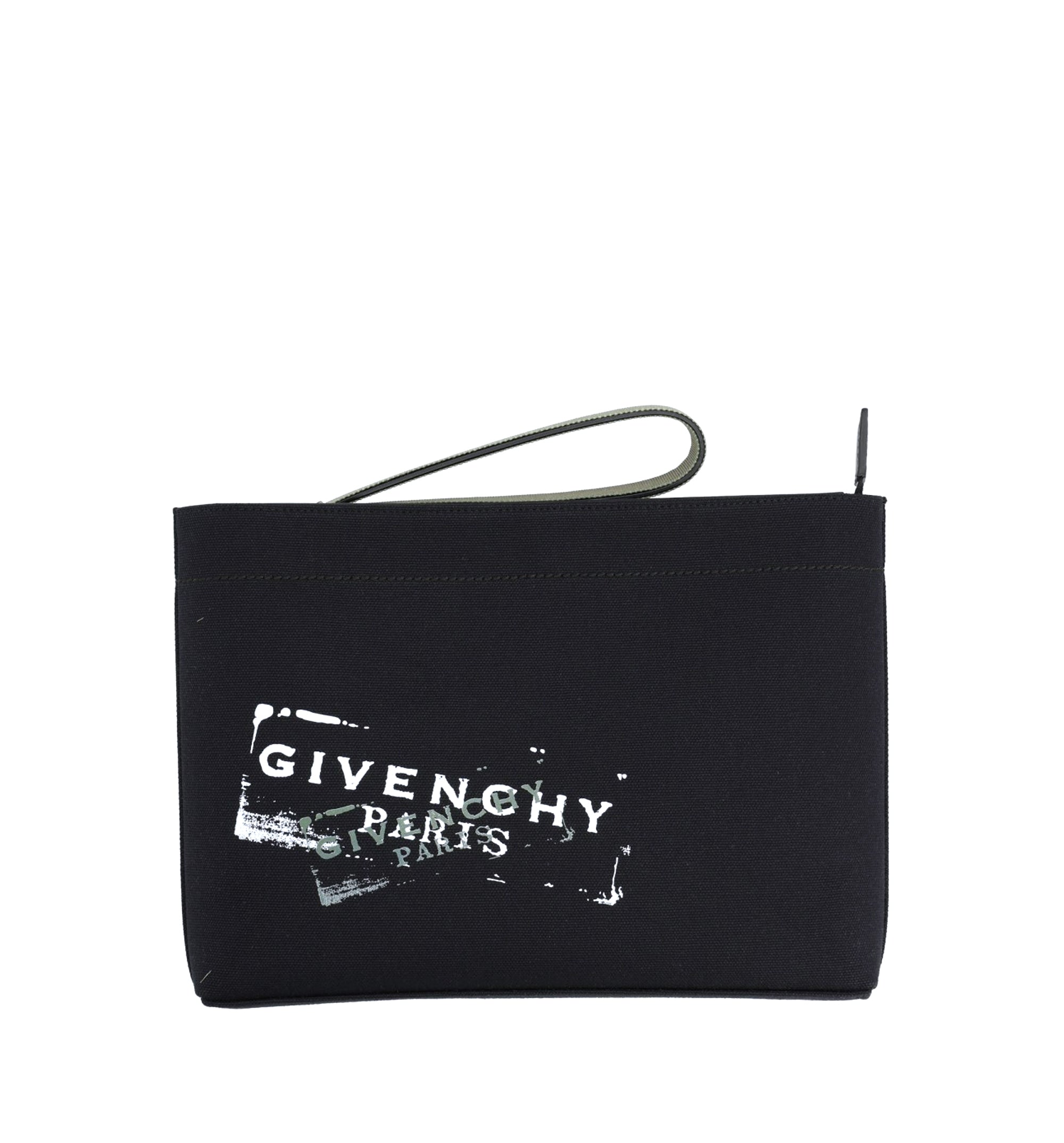 Logo-Print Canvas Clutch Pouch