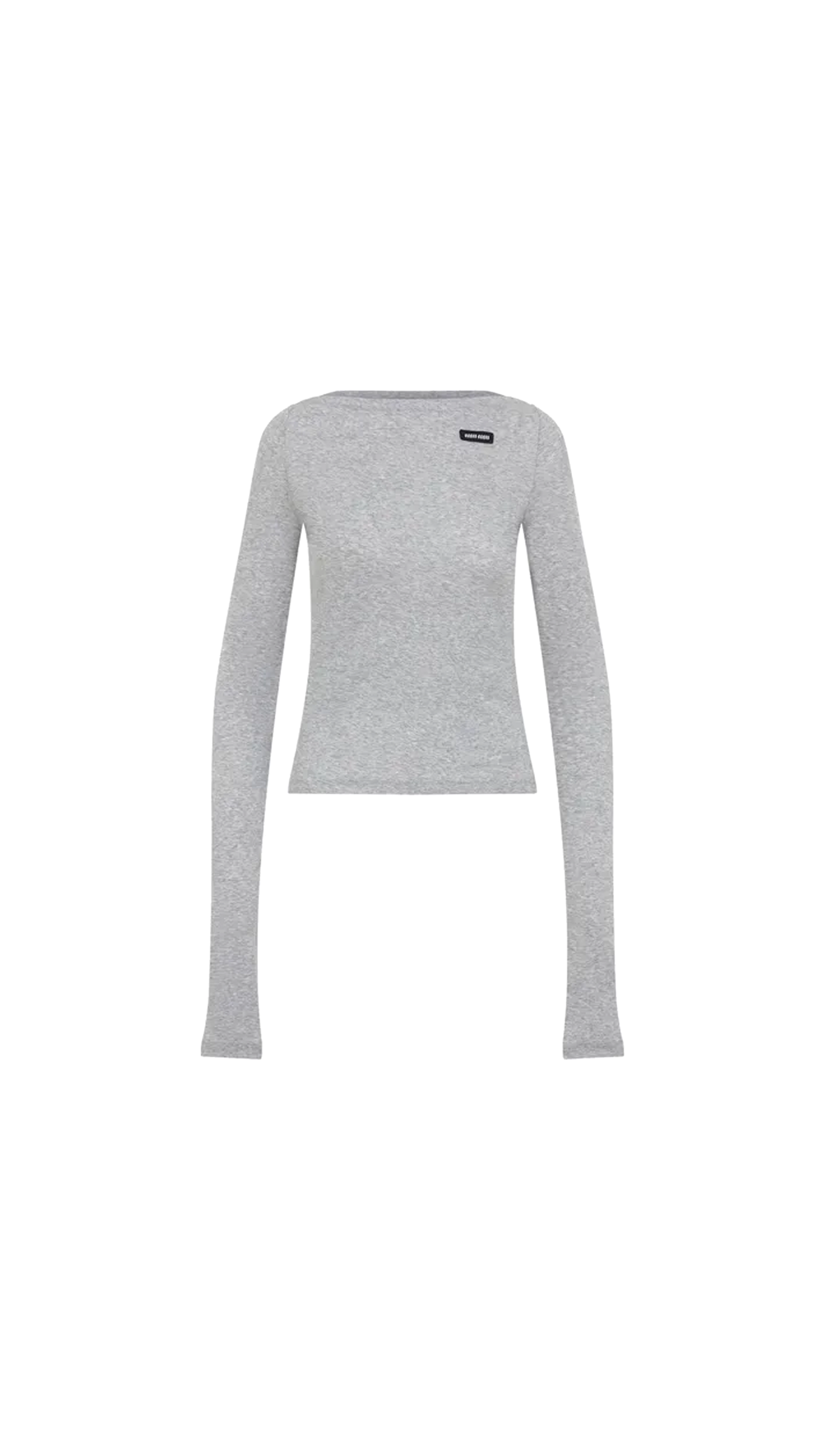 Logo-Patch Long-Sleeved Top - Grey