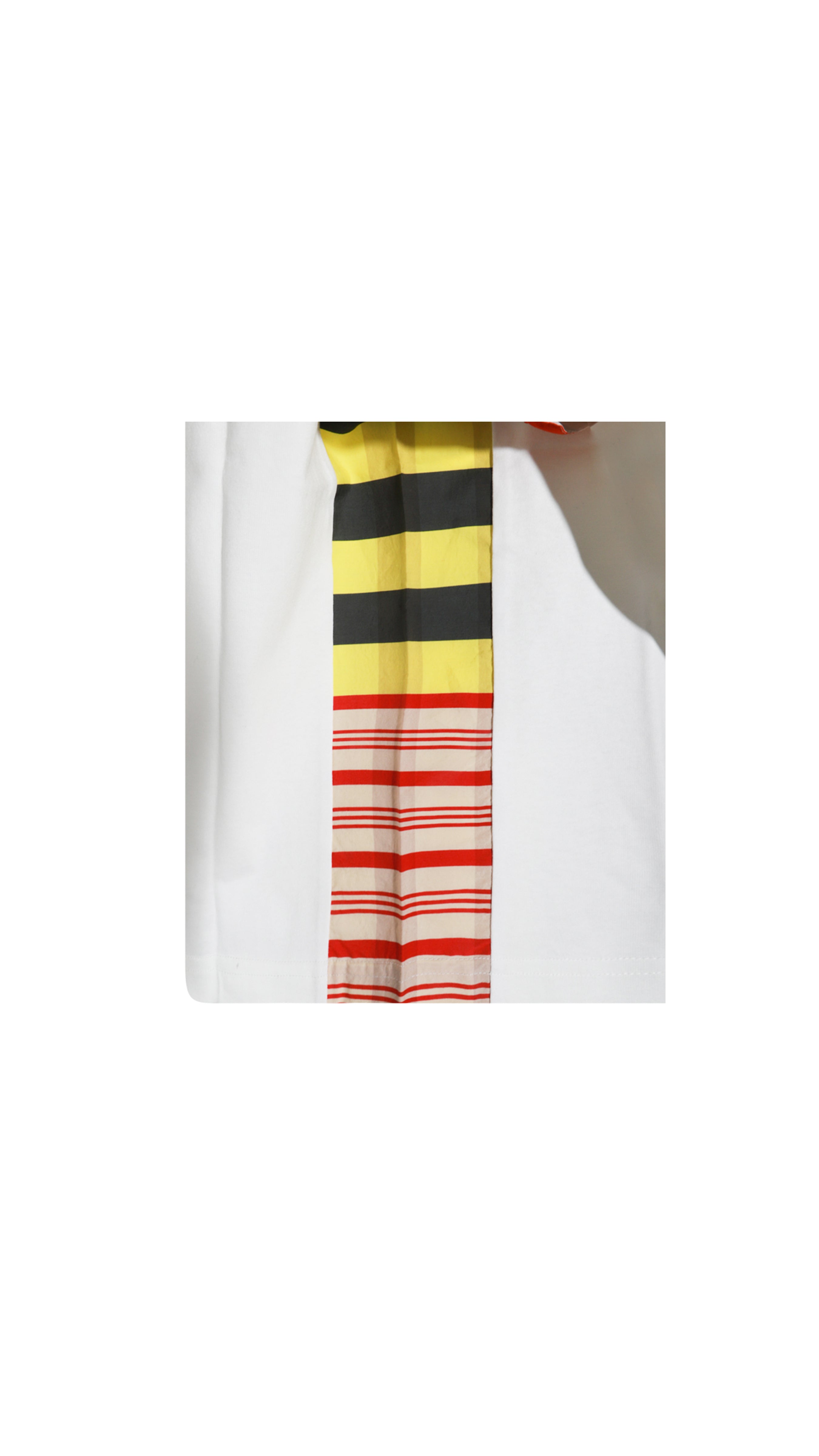 Cotton T-shirt - Chalk / Multistripes