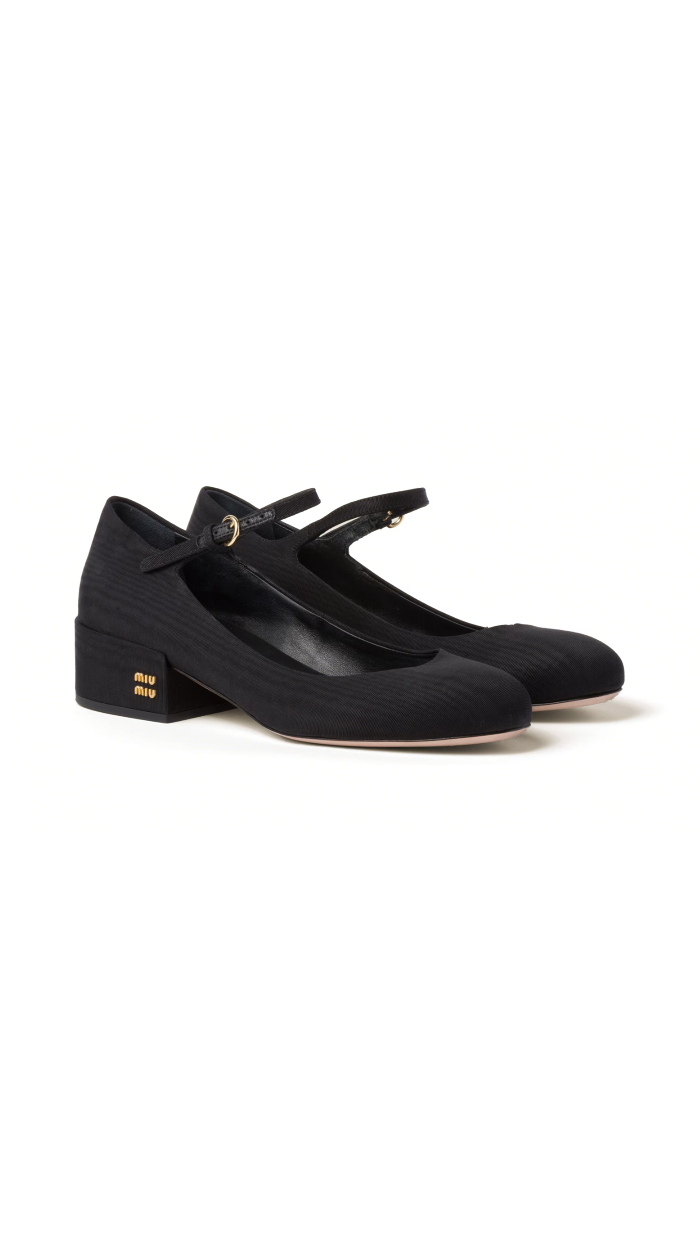 Moiré Fabric Pumps - Black