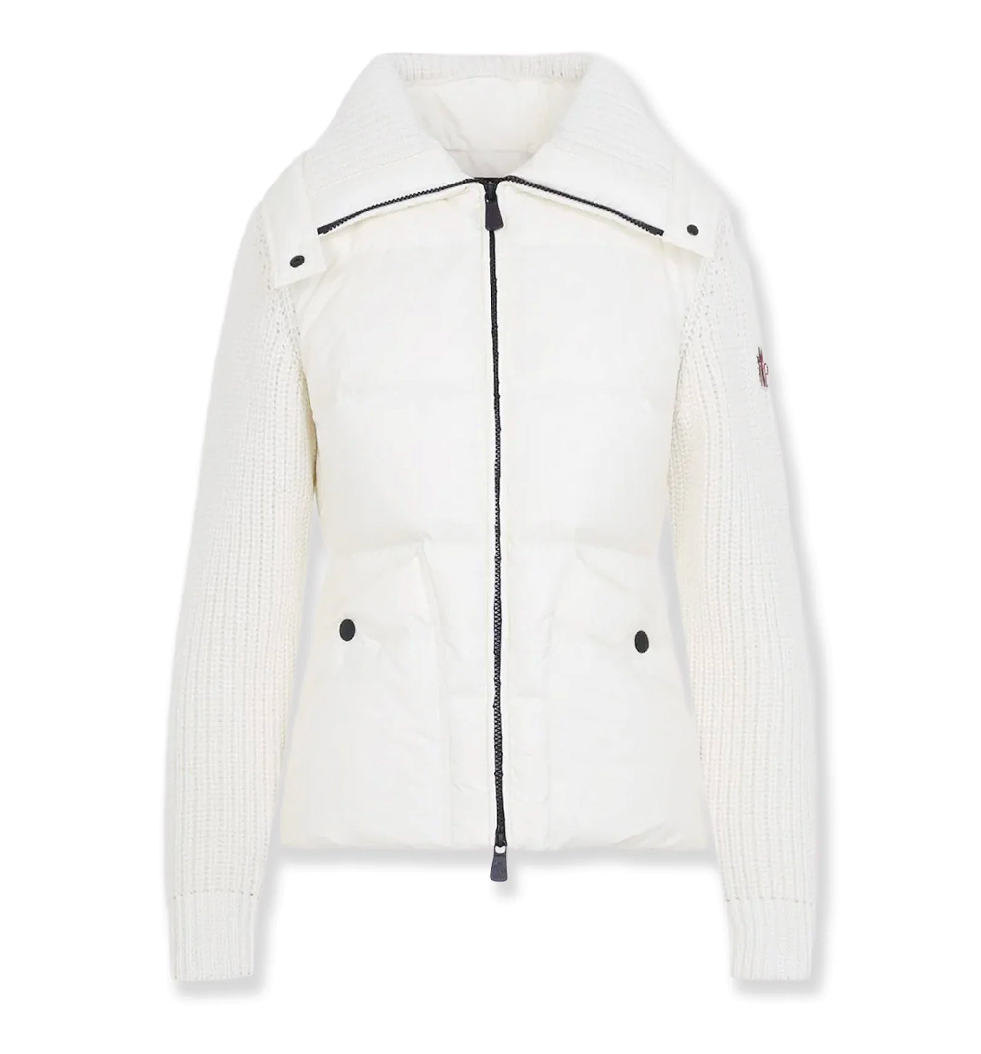 Padded Wool Zip-Up Cardigan