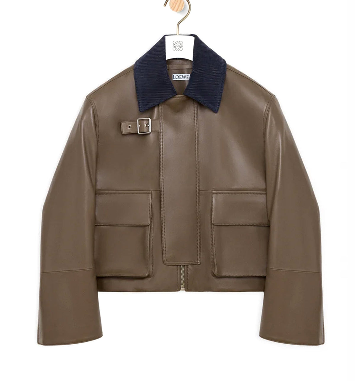 Short parka in nappa lambskin