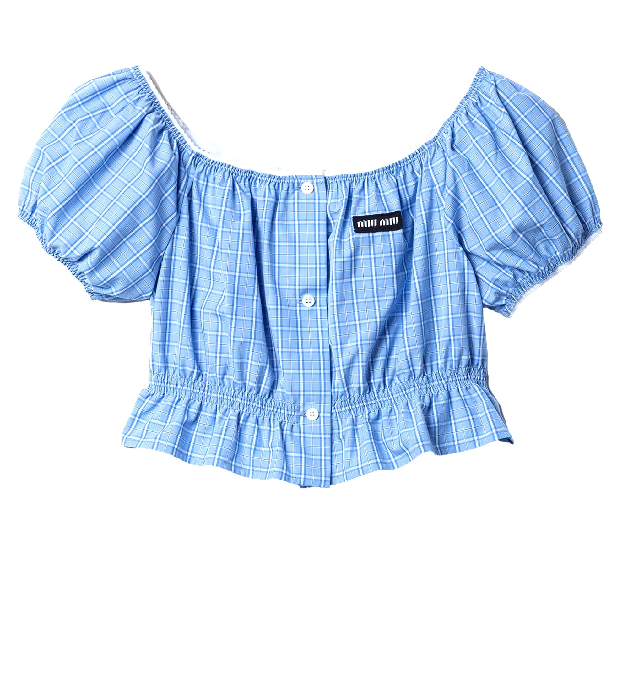 Checked poplin crop top
