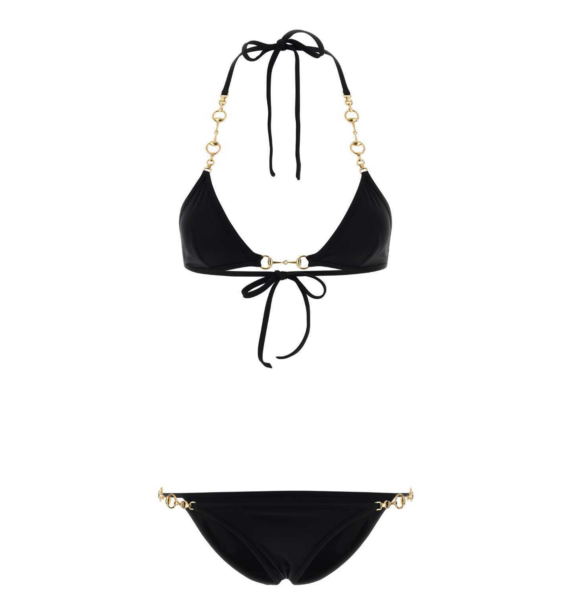 Stretch Jersey Bikini With Horsebit