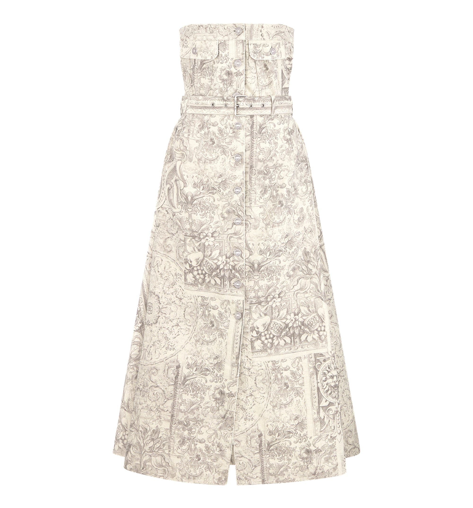 Mid-Length Belted Bustier Dress