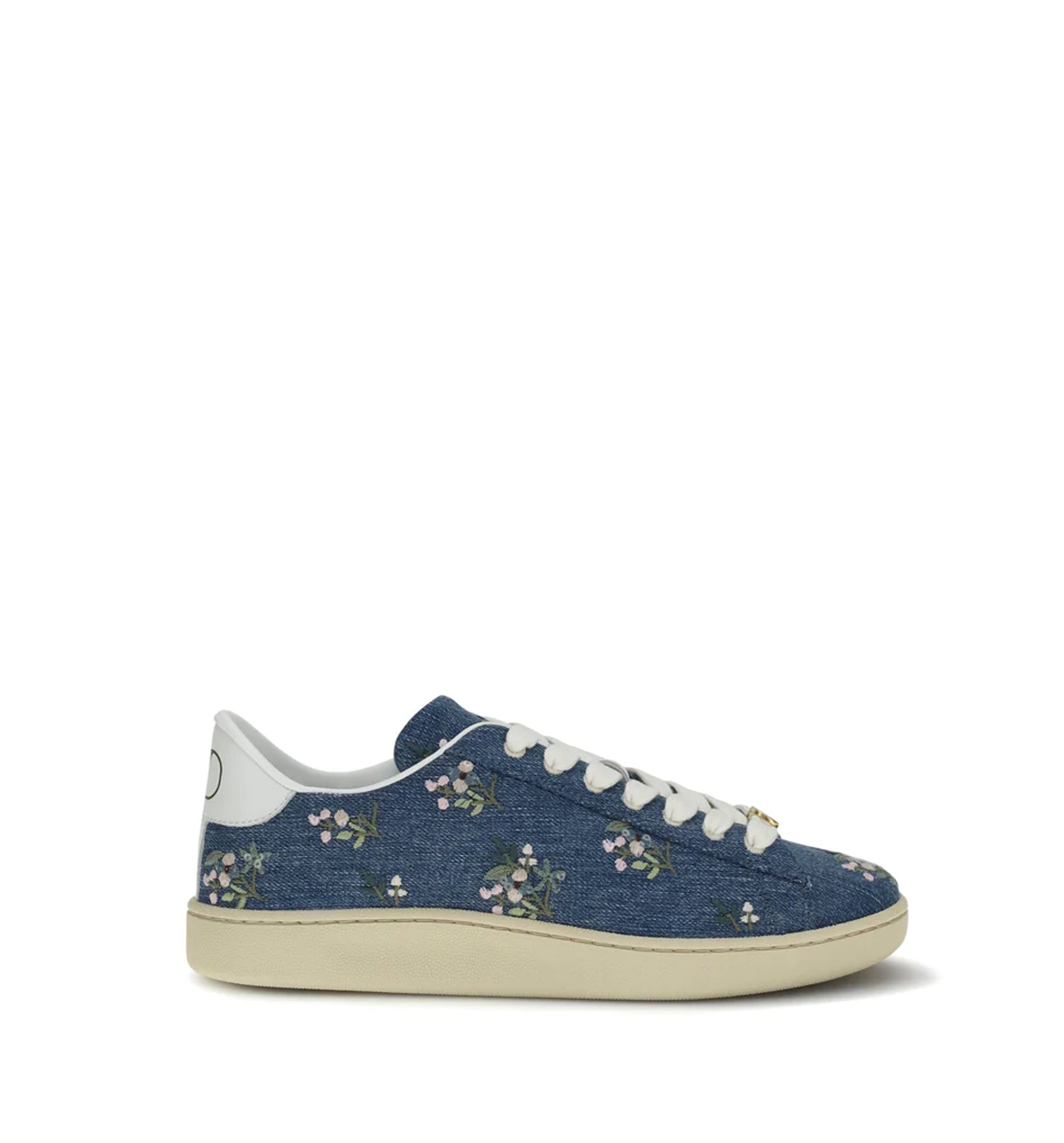 Royco Denim Trainer With Floral Embroidery