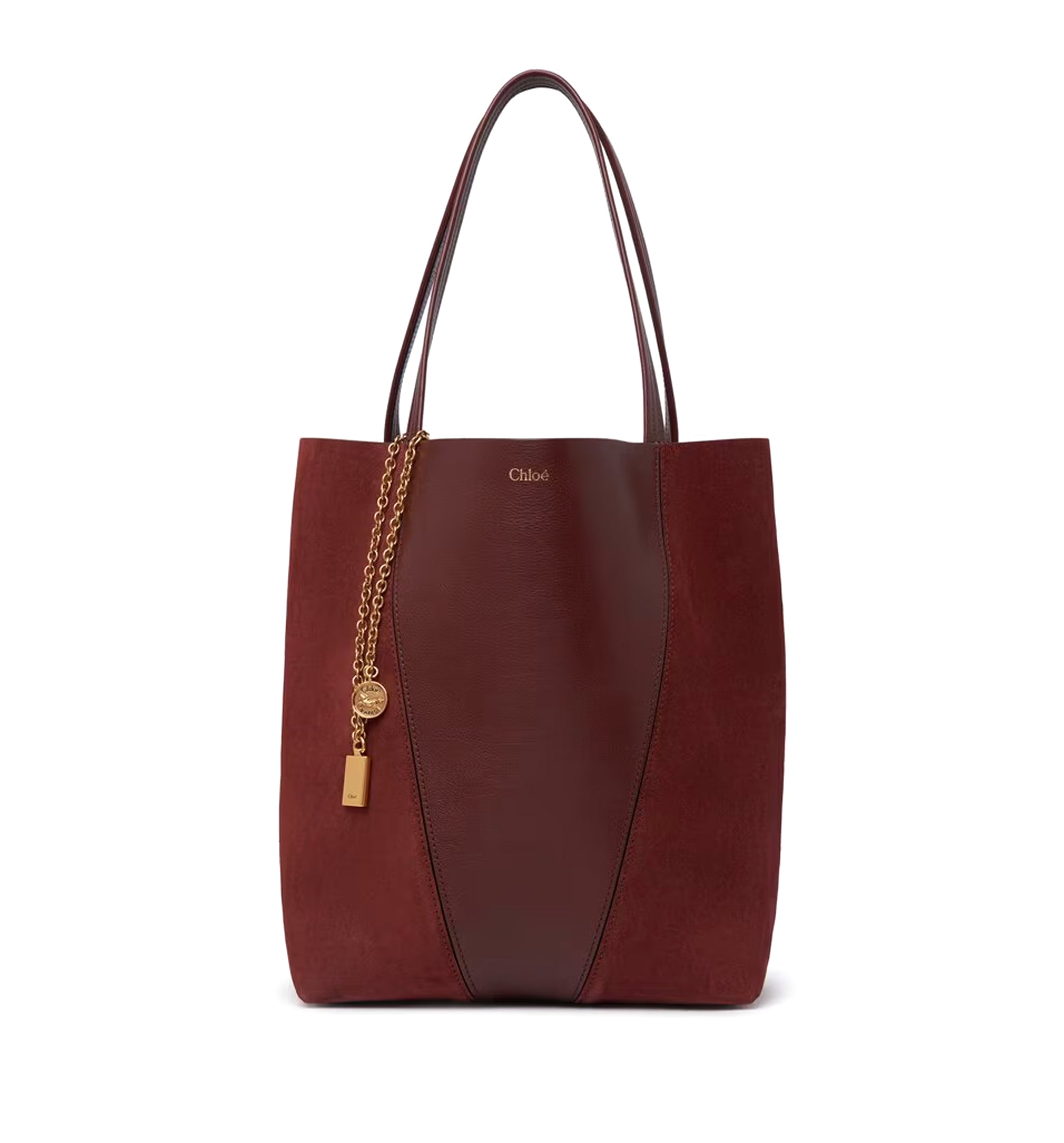 Chloé Spin Tote Bag In Grained & Suede Leather