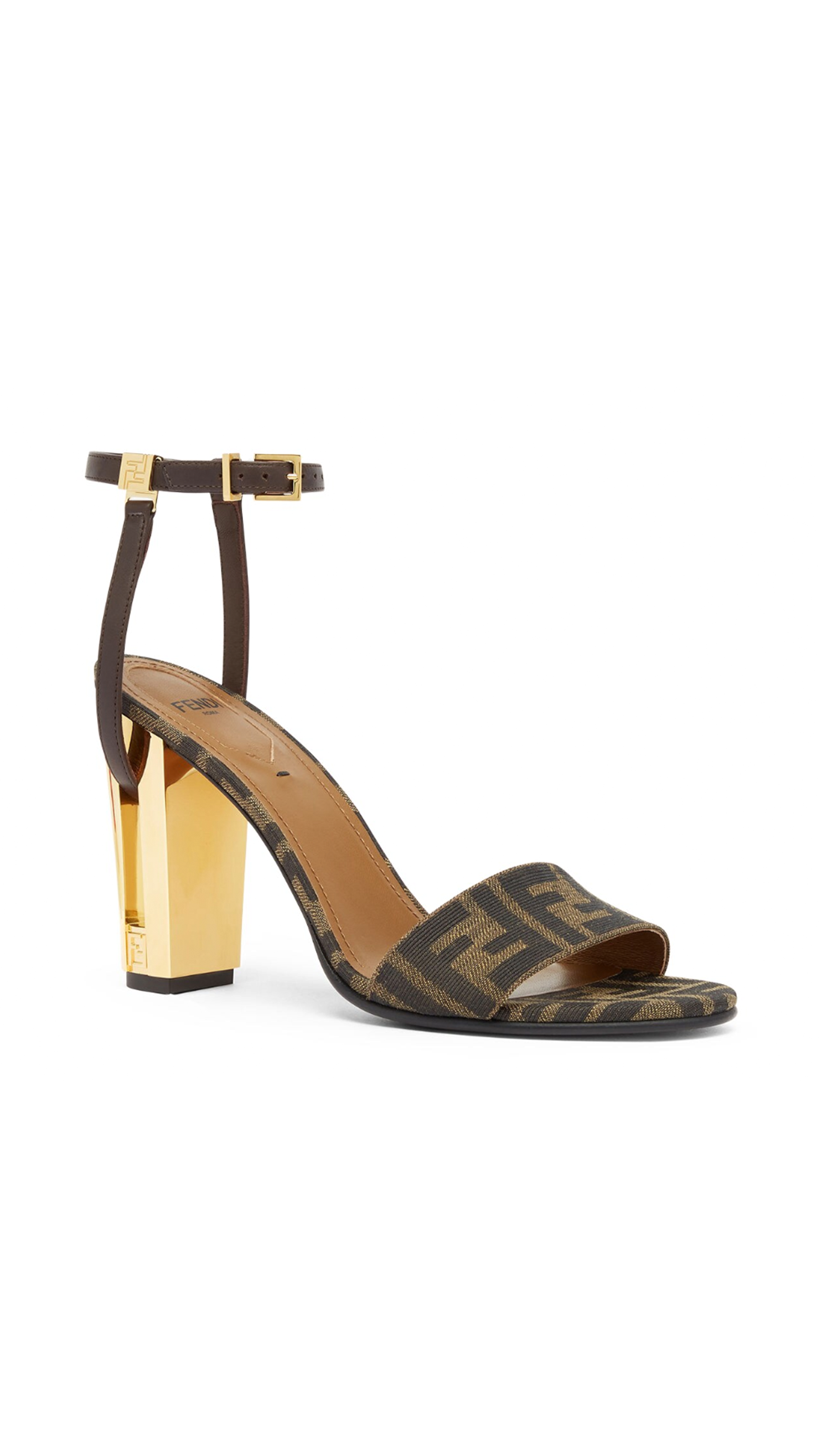 Delfina High-heeled Sandals - Brown/Gold