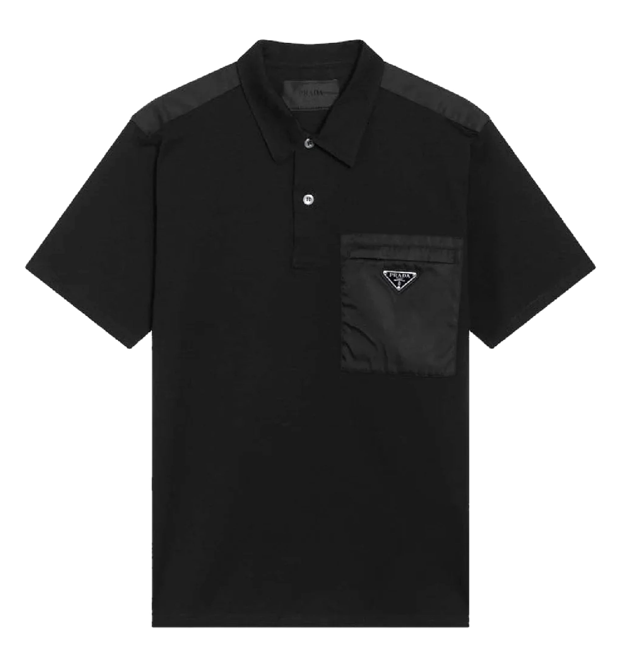 Stretch Cotton Polo Shirt With Re-Nylon Details