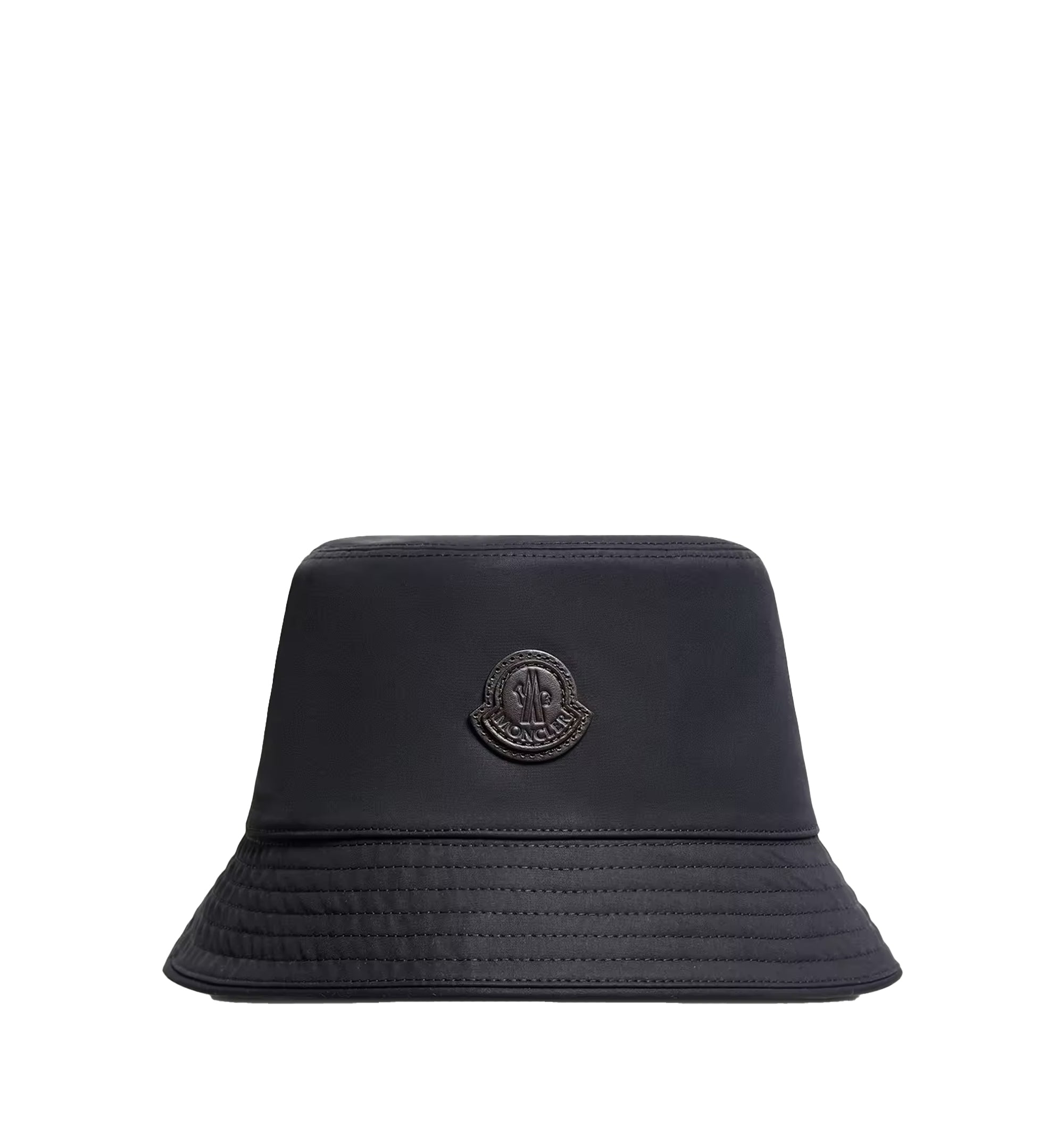 Leather Logo Cotton Blend Bucket Hat