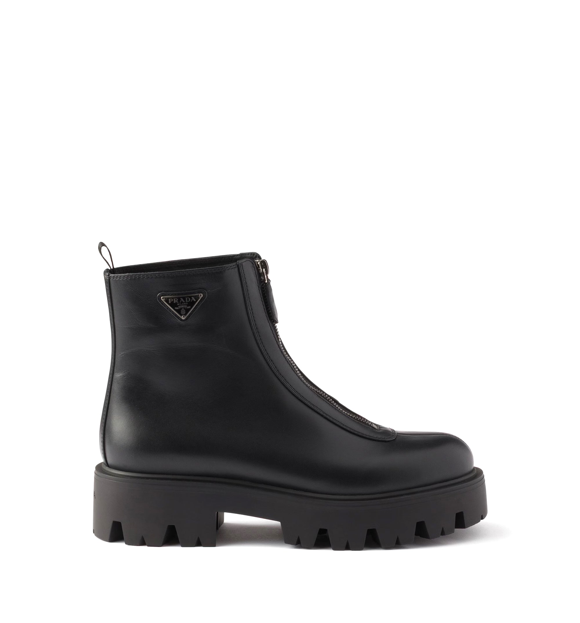 Leather zipper booties