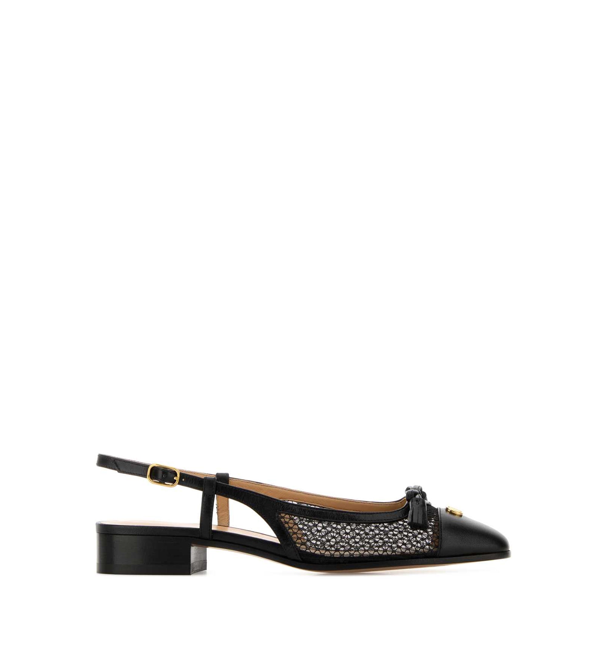 Valet Du Roi Mesh And Leather Ballerinas