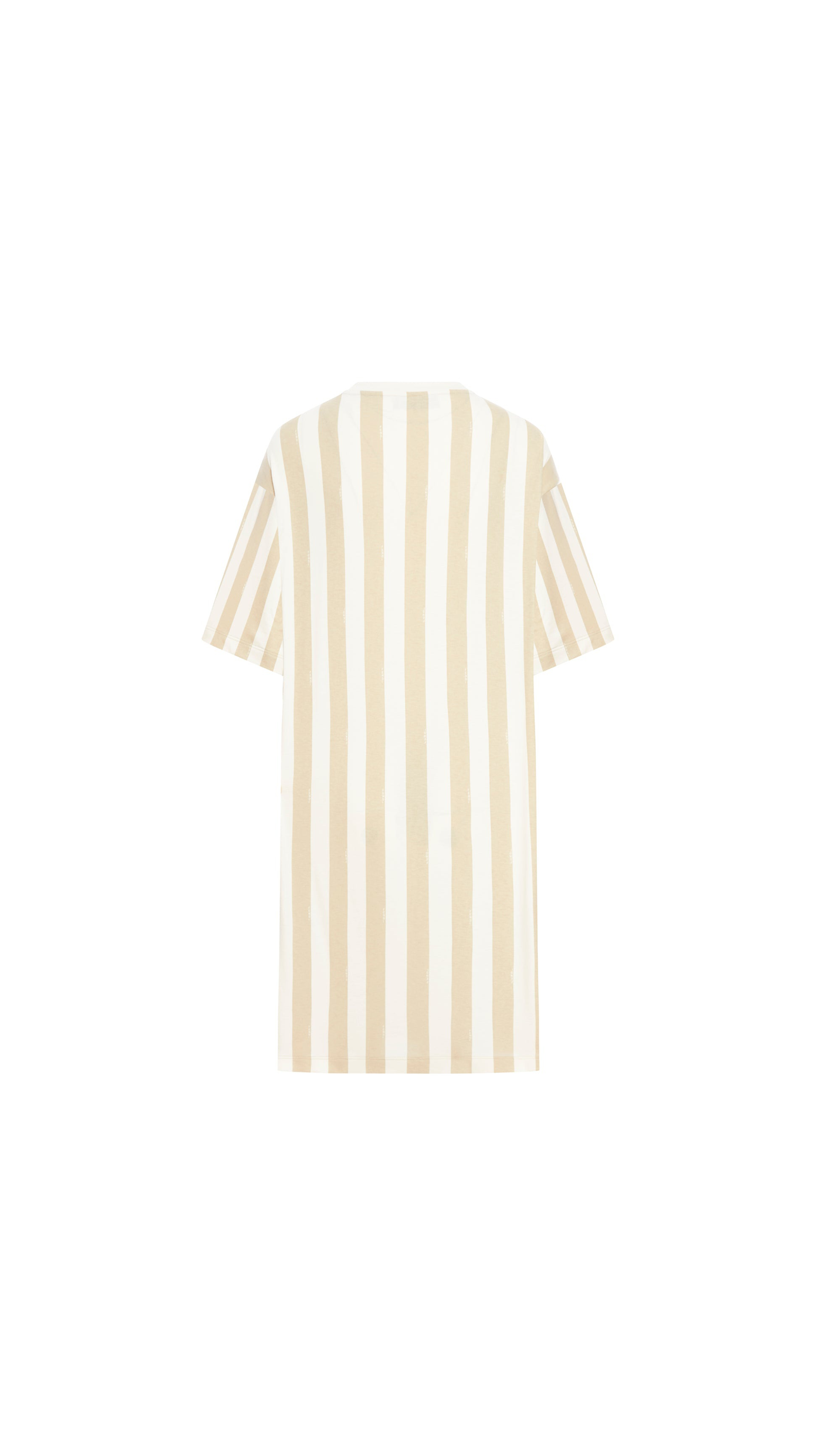 Pequin Linen Dress - White/Beige