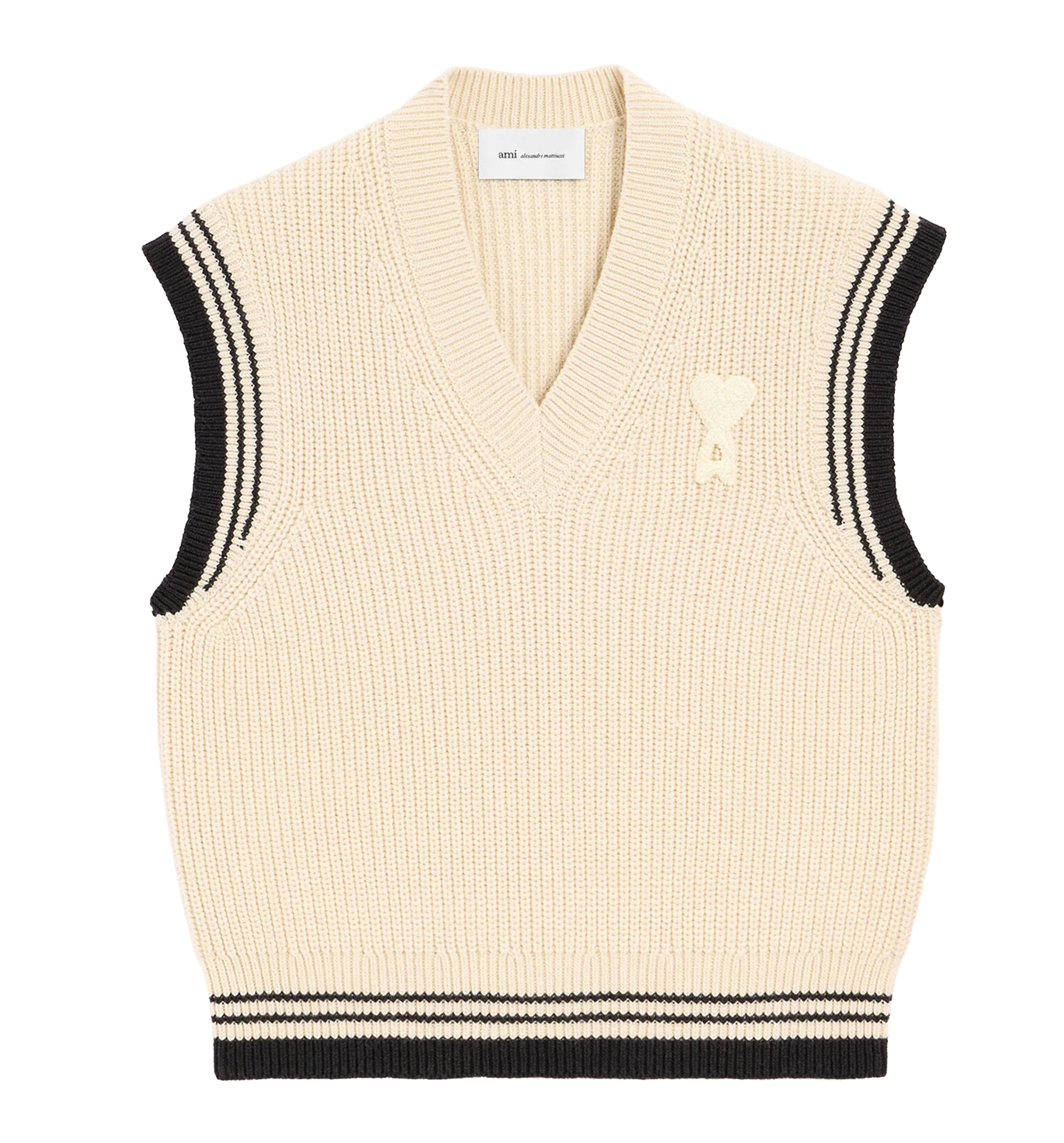 Ribbed Wool Sleeveless Ami De Coeur Sweater