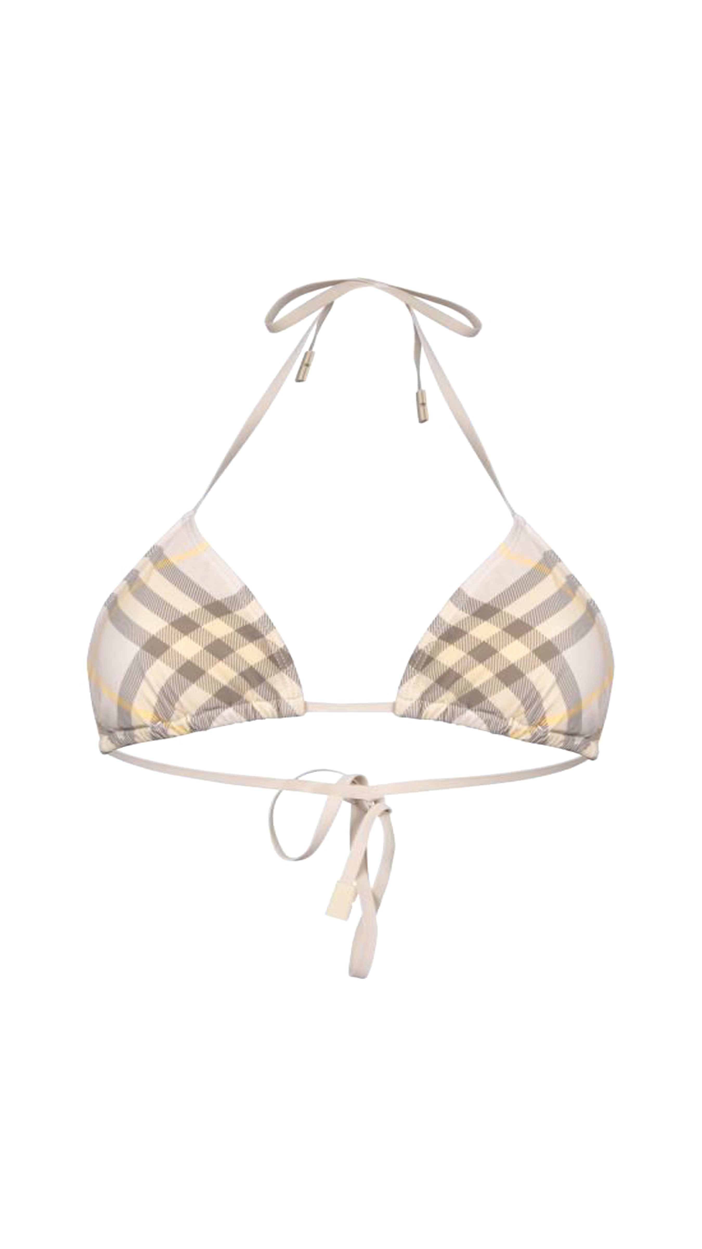 Check Pattern Bikini Top - Yellow / Beige