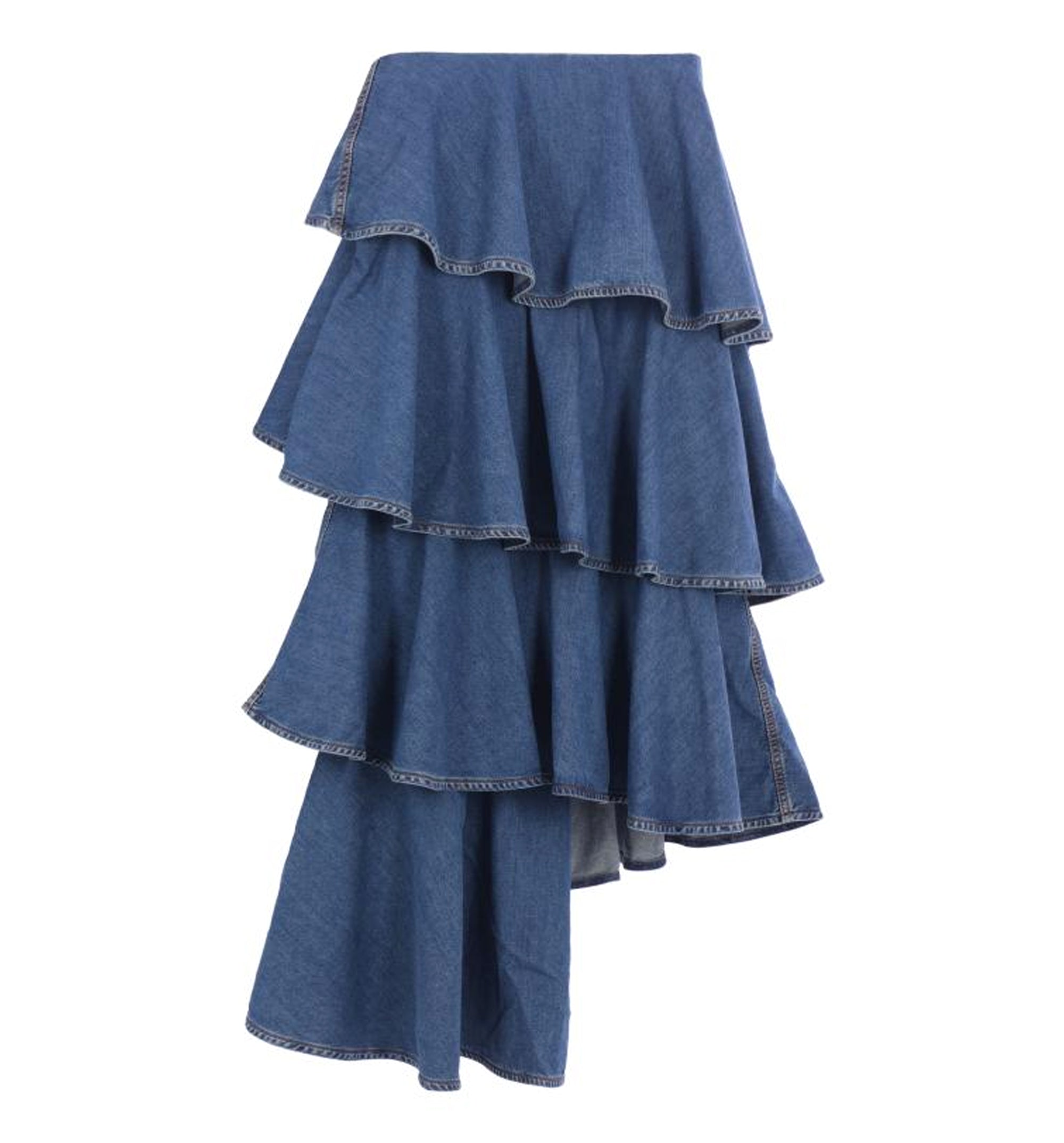 Spiral Denim Skirt