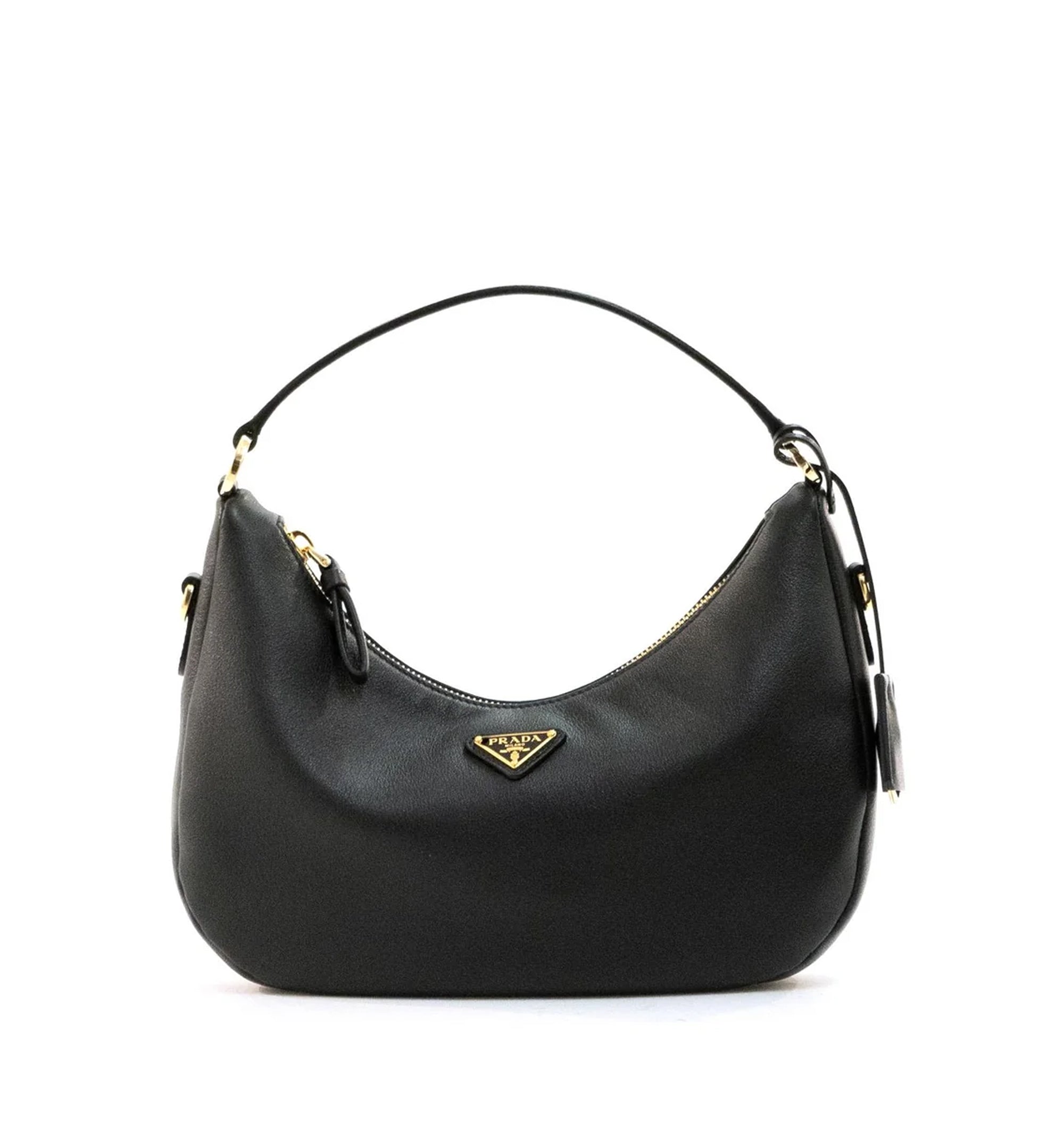 Leather Shoulder Bag - Black