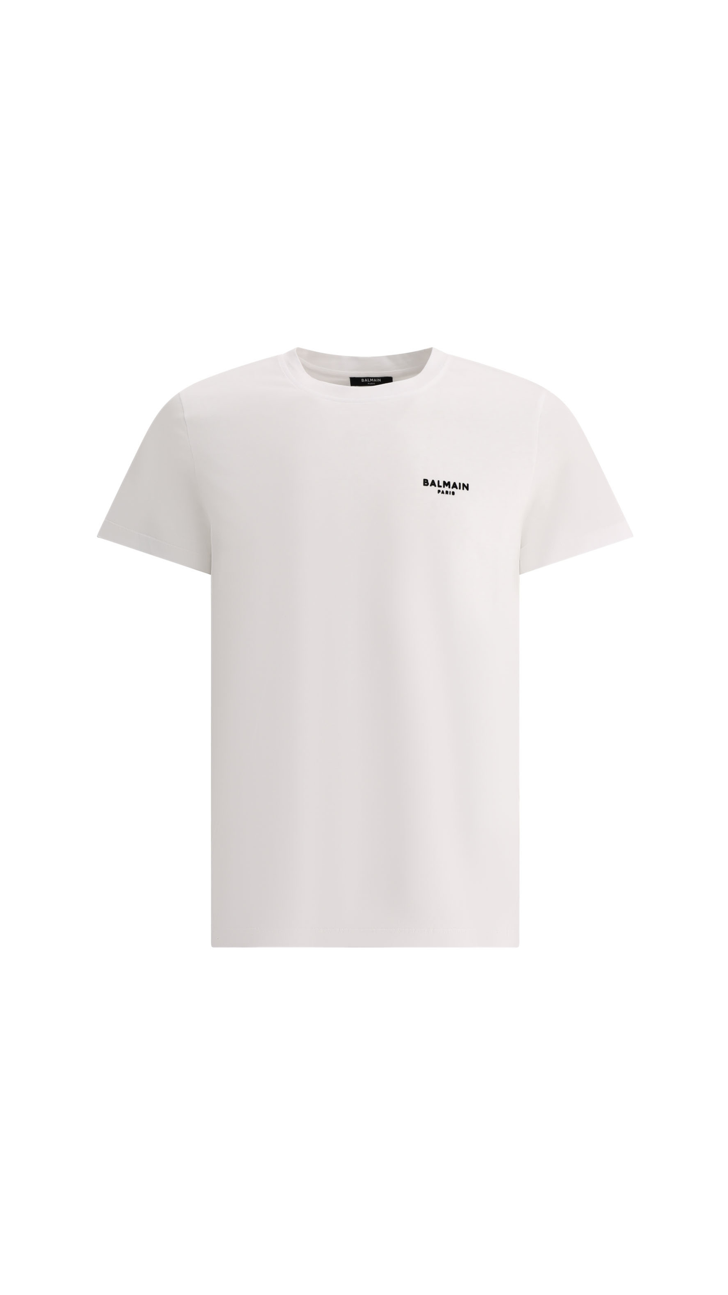 Flocked Balmain T-shirt with Logo - White – Amuze