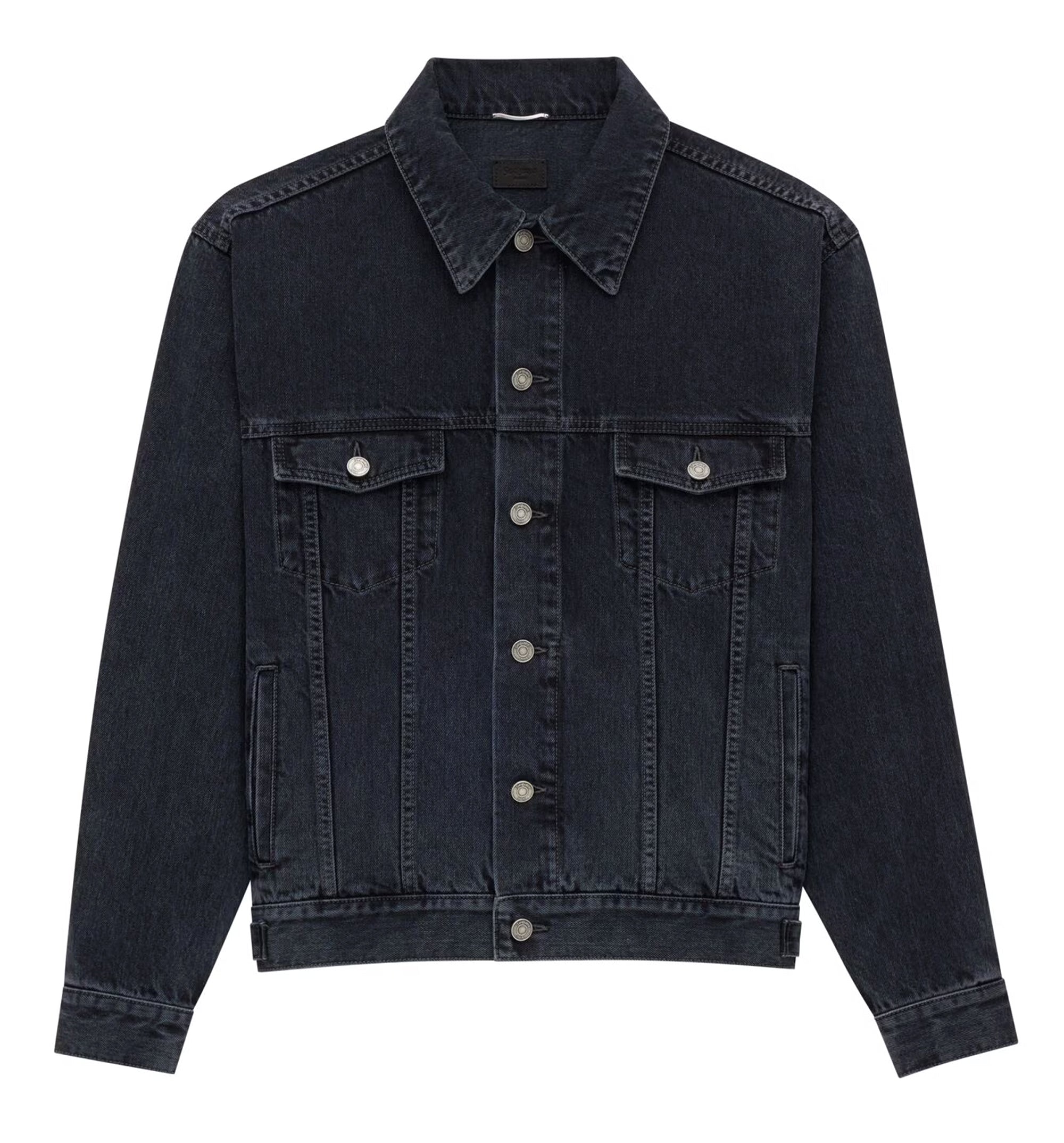 Trucker Jacket In French Black Denim