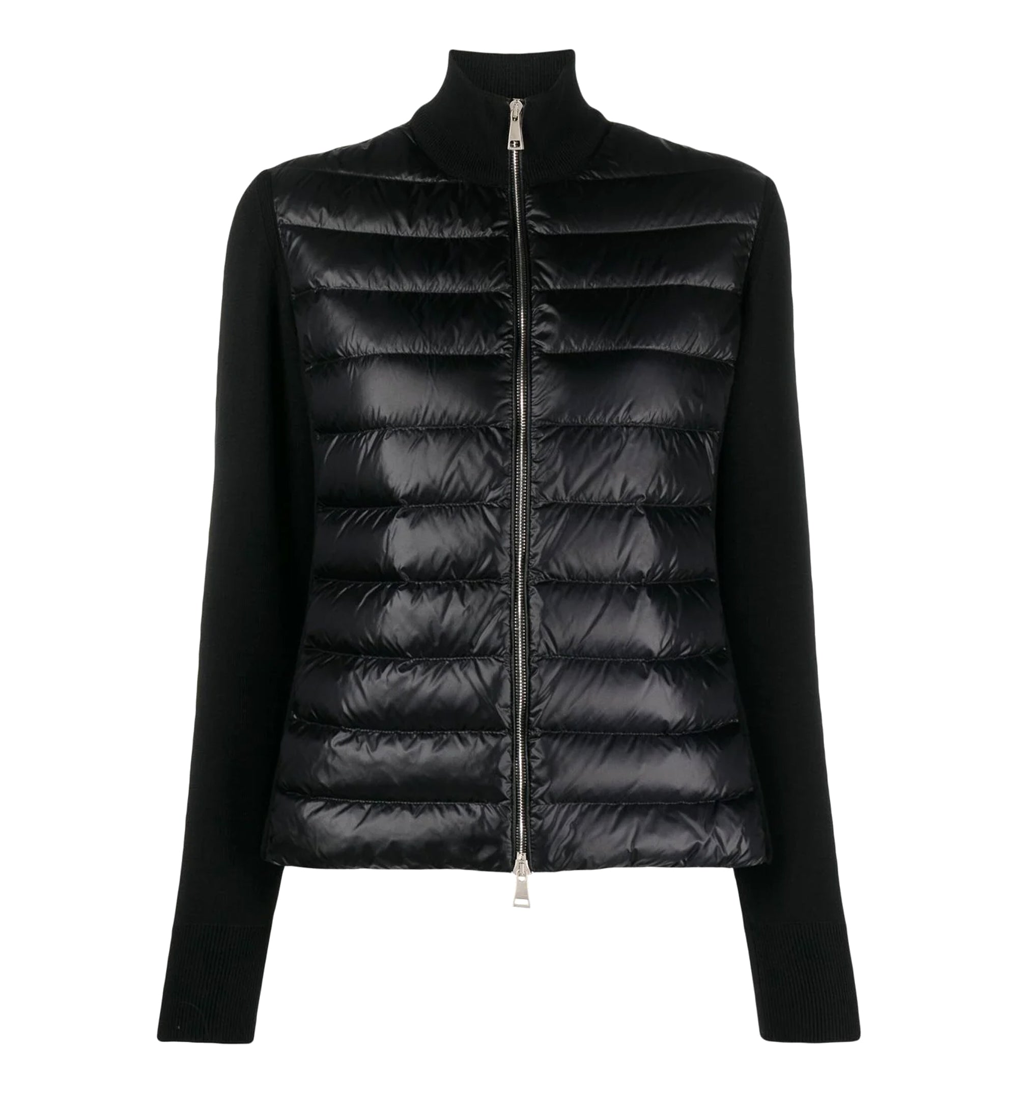 Padded Wool Zip-Up Cardigan